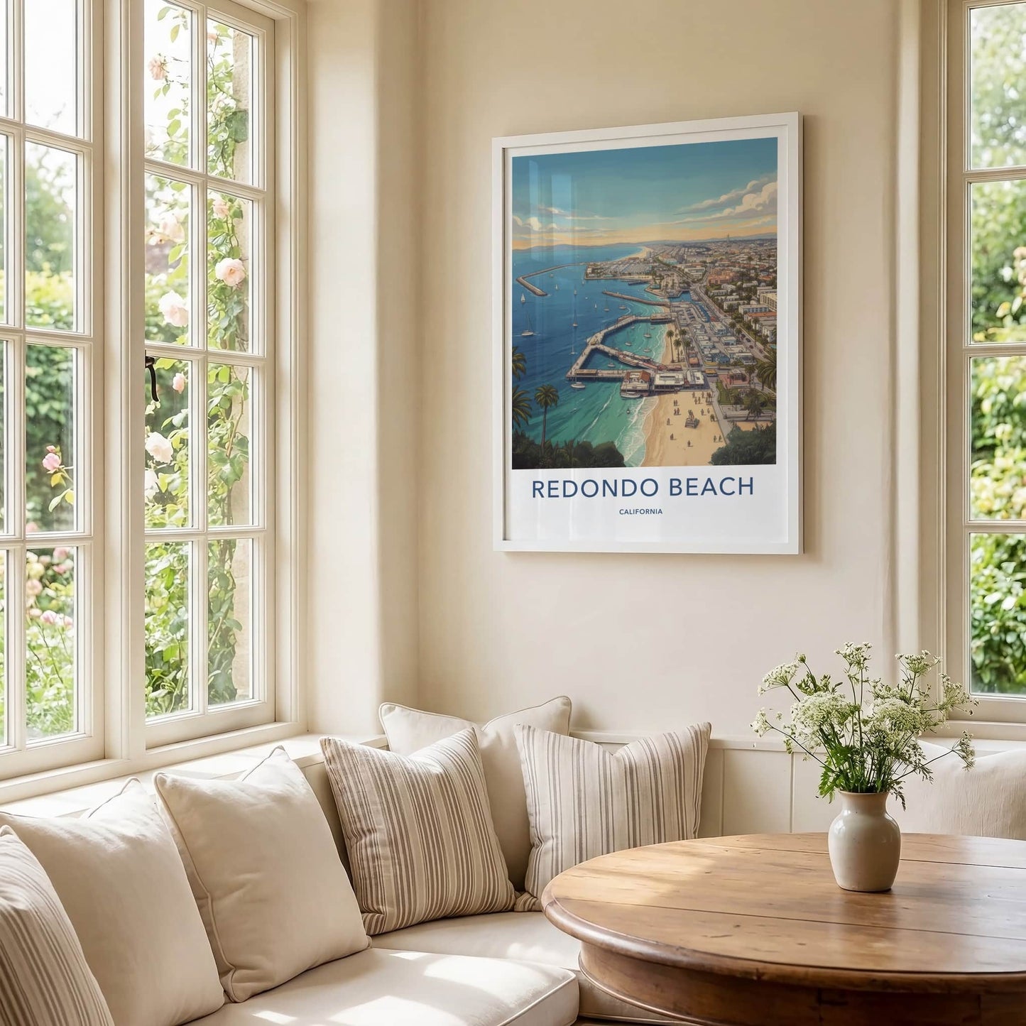 Redondo Beach Poster - California Travel Art - Coastal Pier City Home Decor