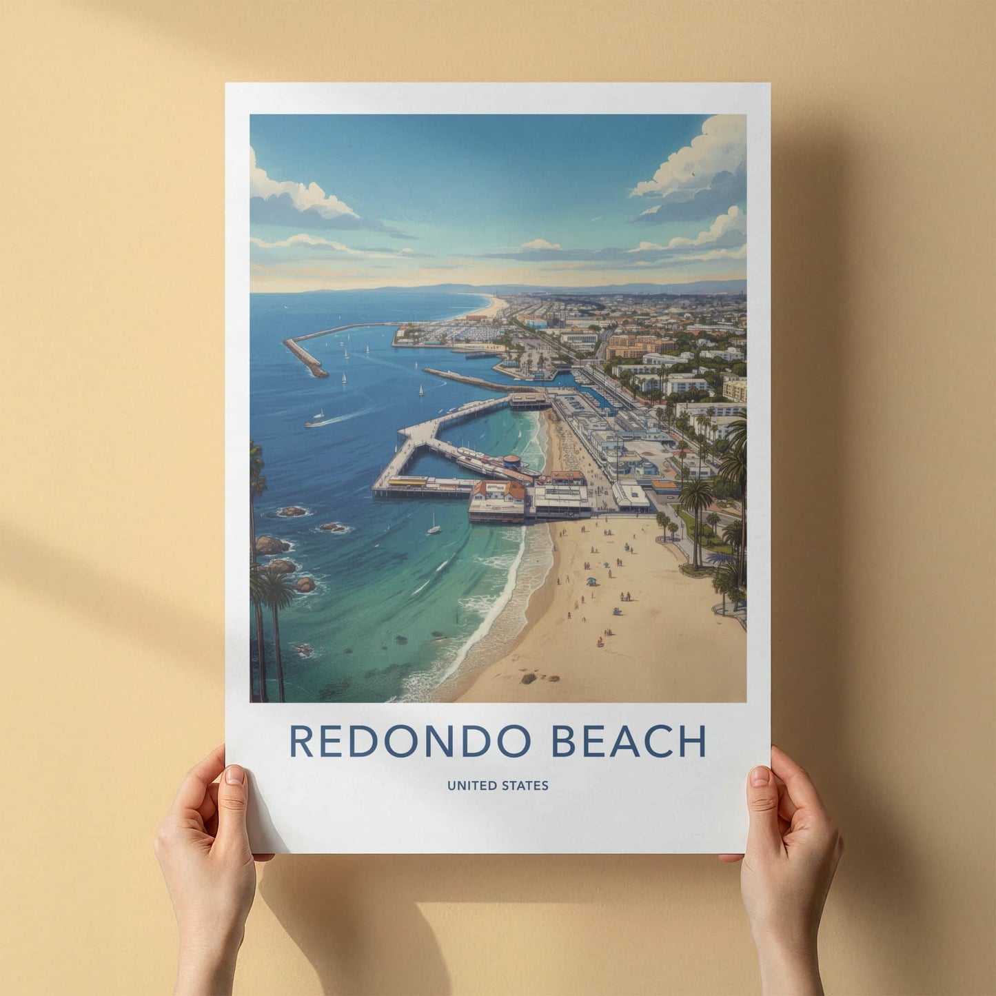 Redondo Beach Poster - California Wall Art - Vibrant Coastal Scene Home Decor