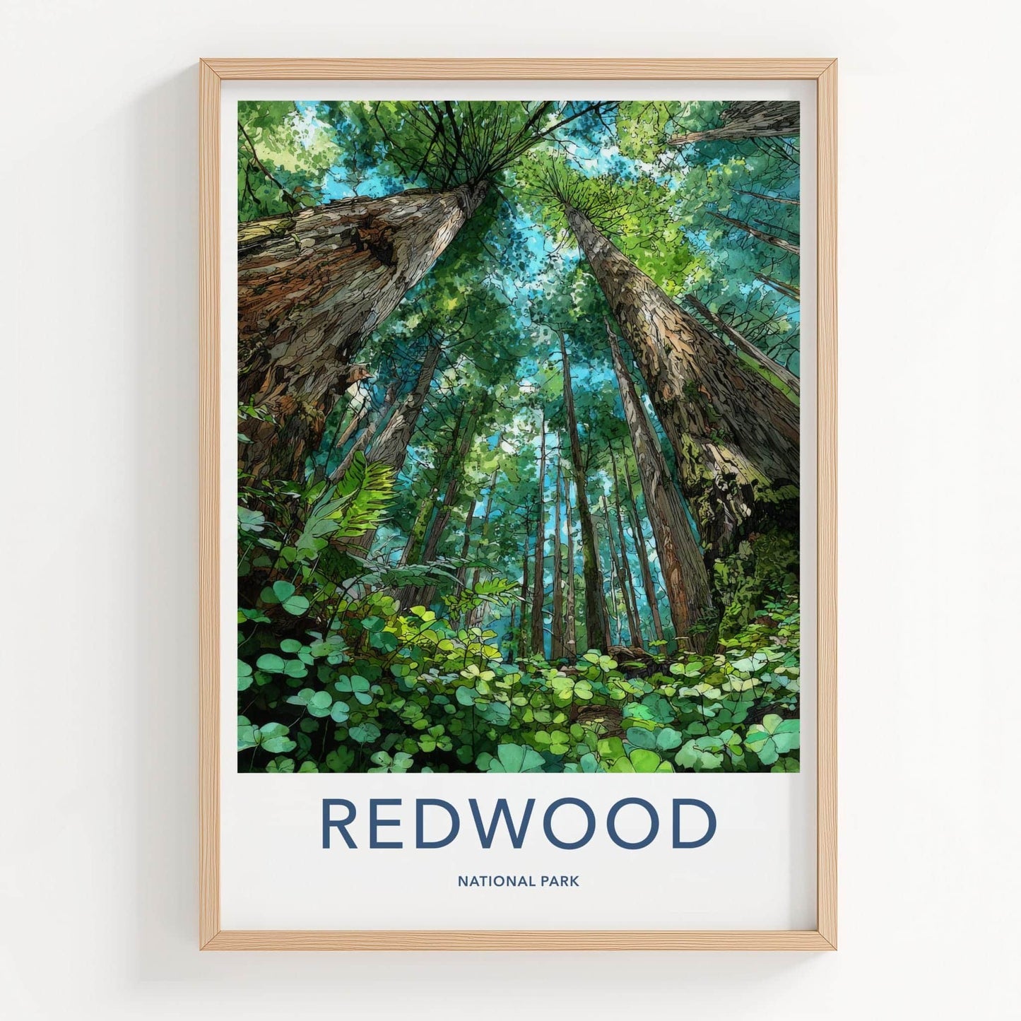 Redwood National Park Poster - California Wall Art - Giant Forest View Gift