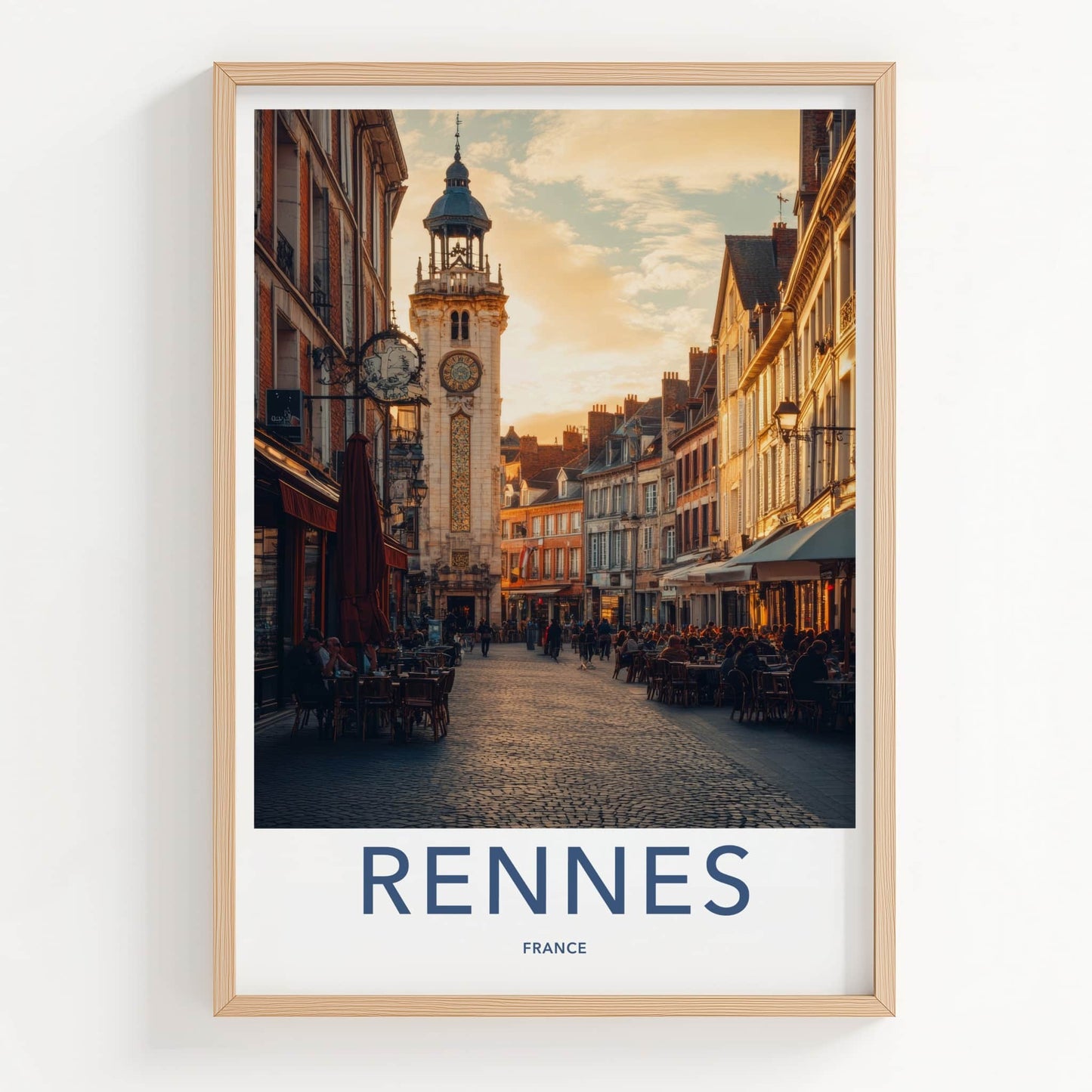 Rennes Poster - France Travel Art - Historic Clock Tower Wall Decor