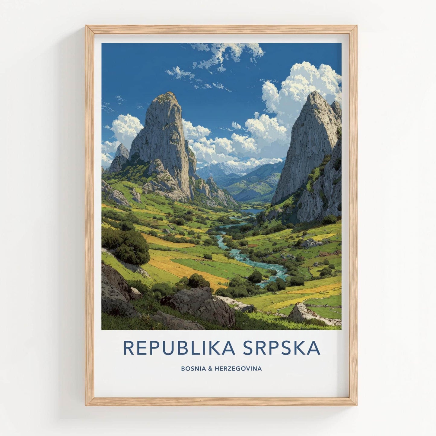 Republika Srpska Poster - Bosnia Herzegovina Wall Art - Lush Green Valley Gift