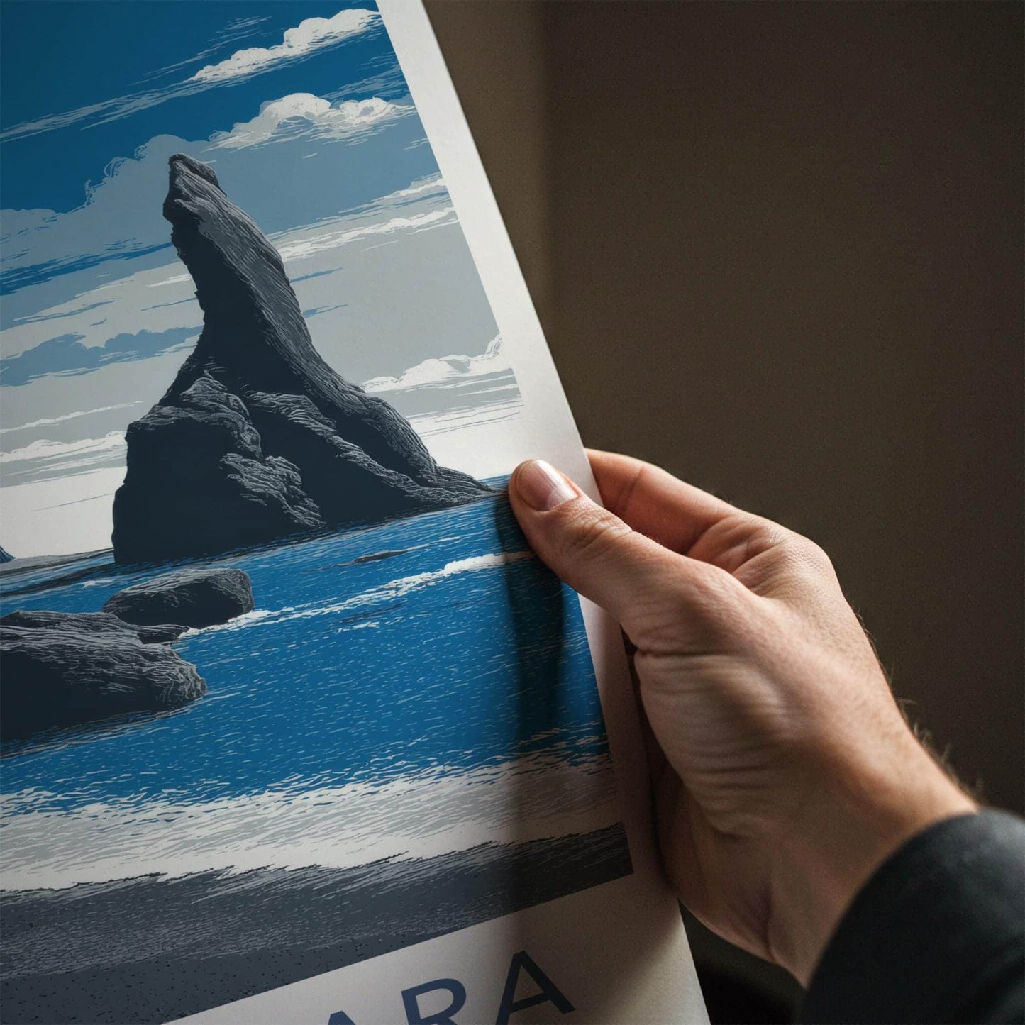 REYNISFJARA Poster - Iceland Travel Art - Basalt Columns Beach Home Decor