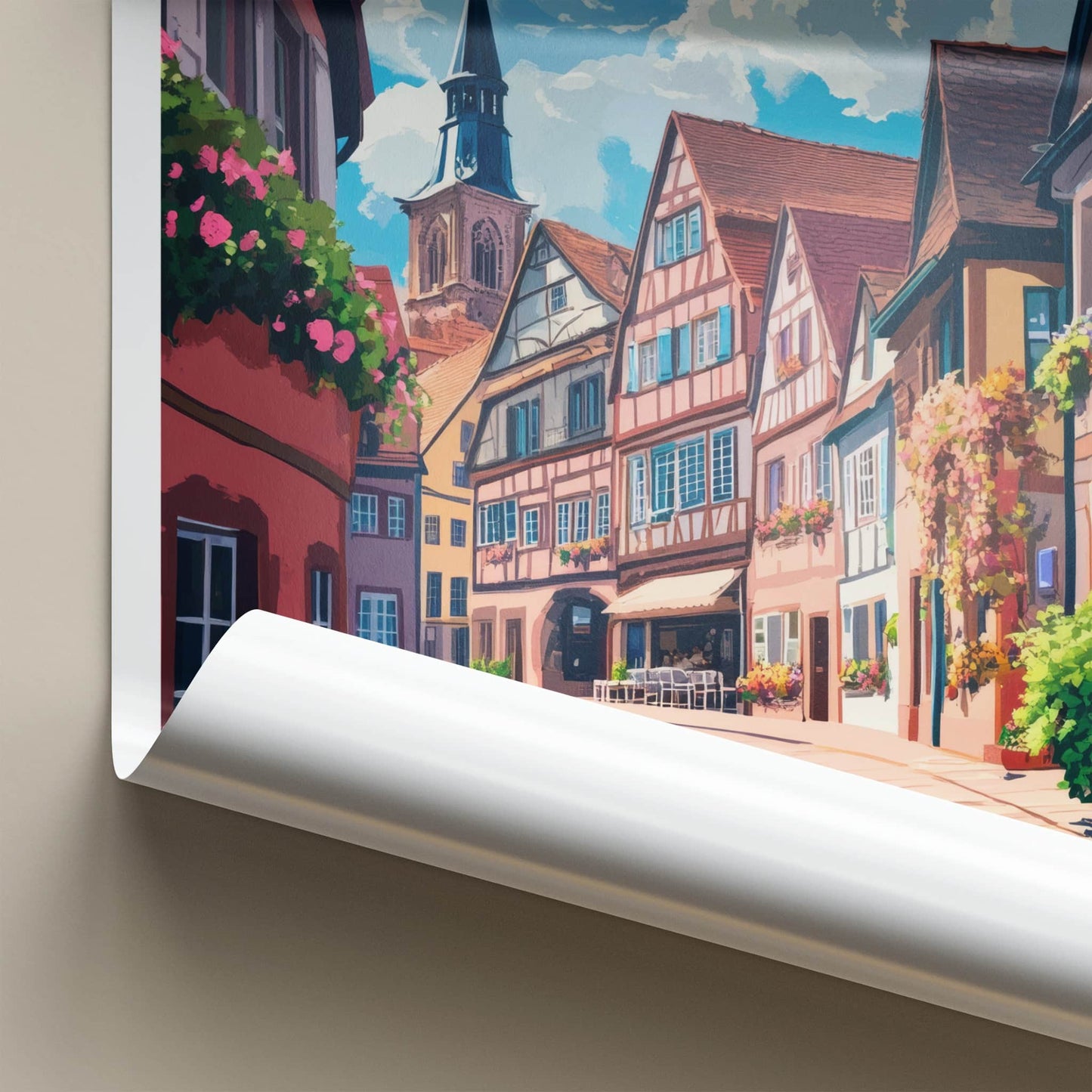 Rheinberg Poster - Germany Travel Art - Historic Town Alley Home Decor
