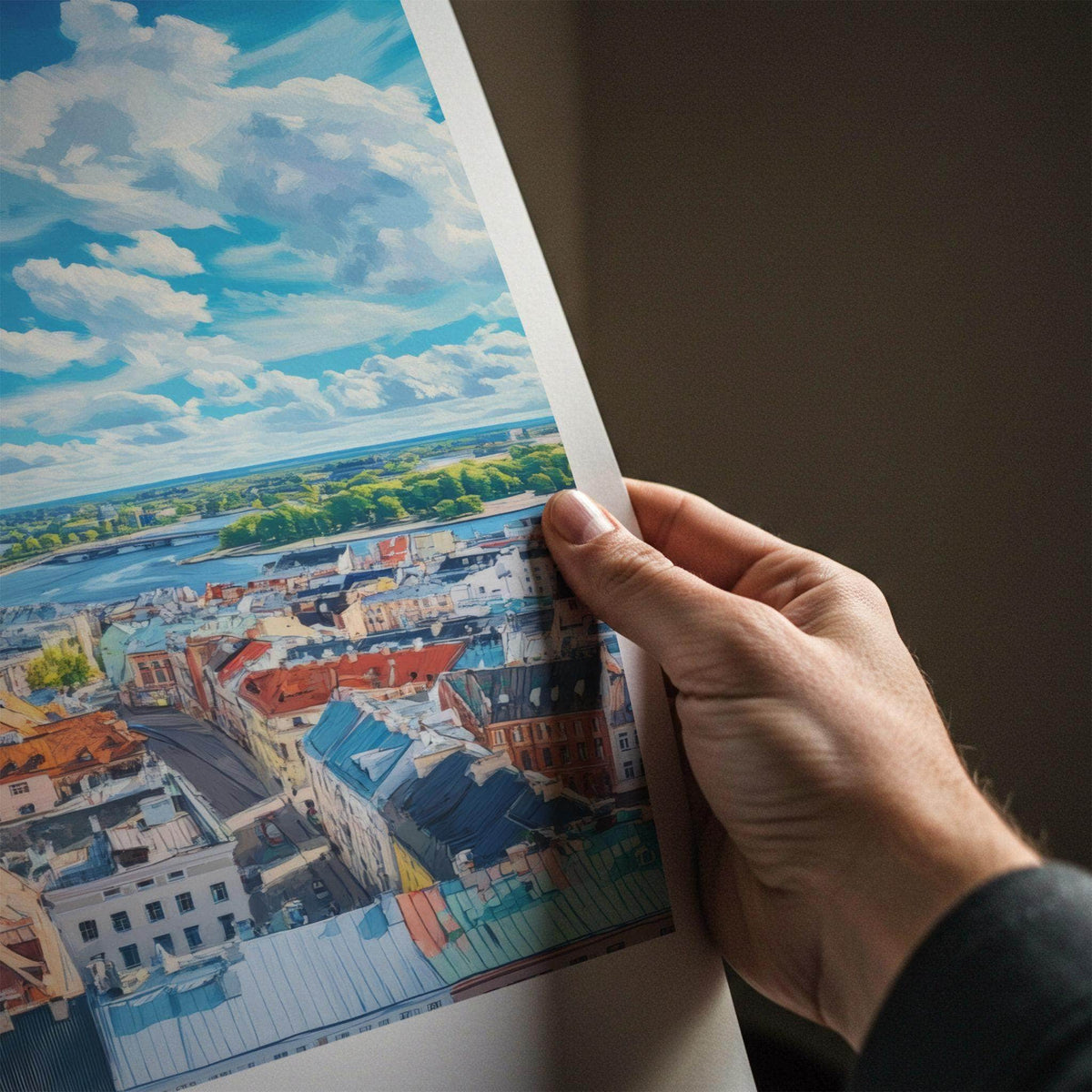 Riga Poster - Latvia Wall Art With Baltic Cityscape Decor & Historic