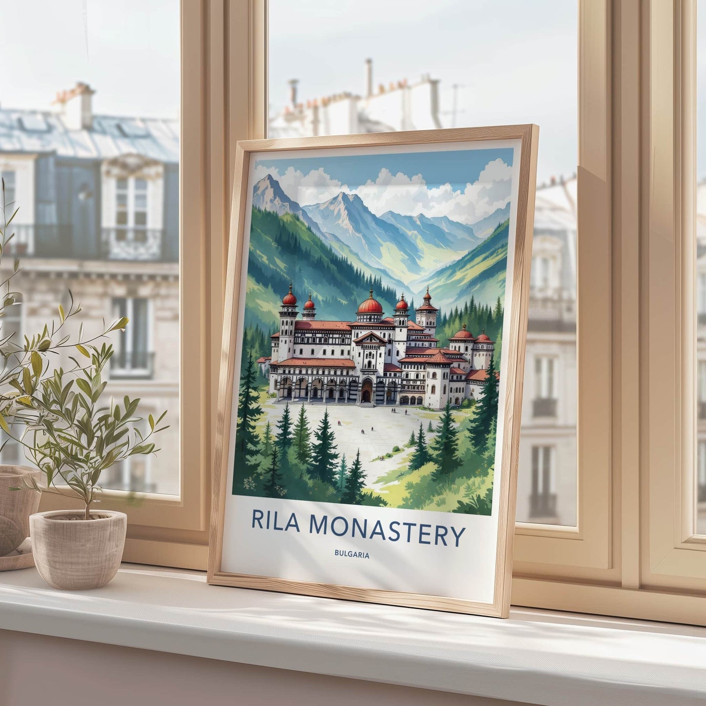 Rila Monastery Poster - Bulgaria Art Print - Red Domed Monastery Home Decor