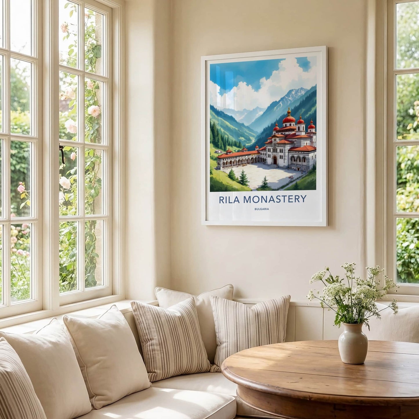 Rila Monastery Poster - Bulgaria Travel Art - Red Domes Monastery Home Decor