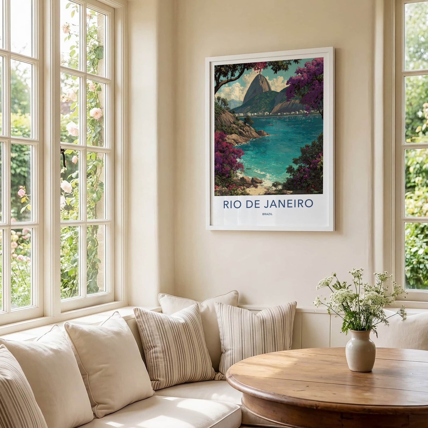 Rio De Janeiro Poster Brazil Sugarloaf Mountain Bay Wall Art