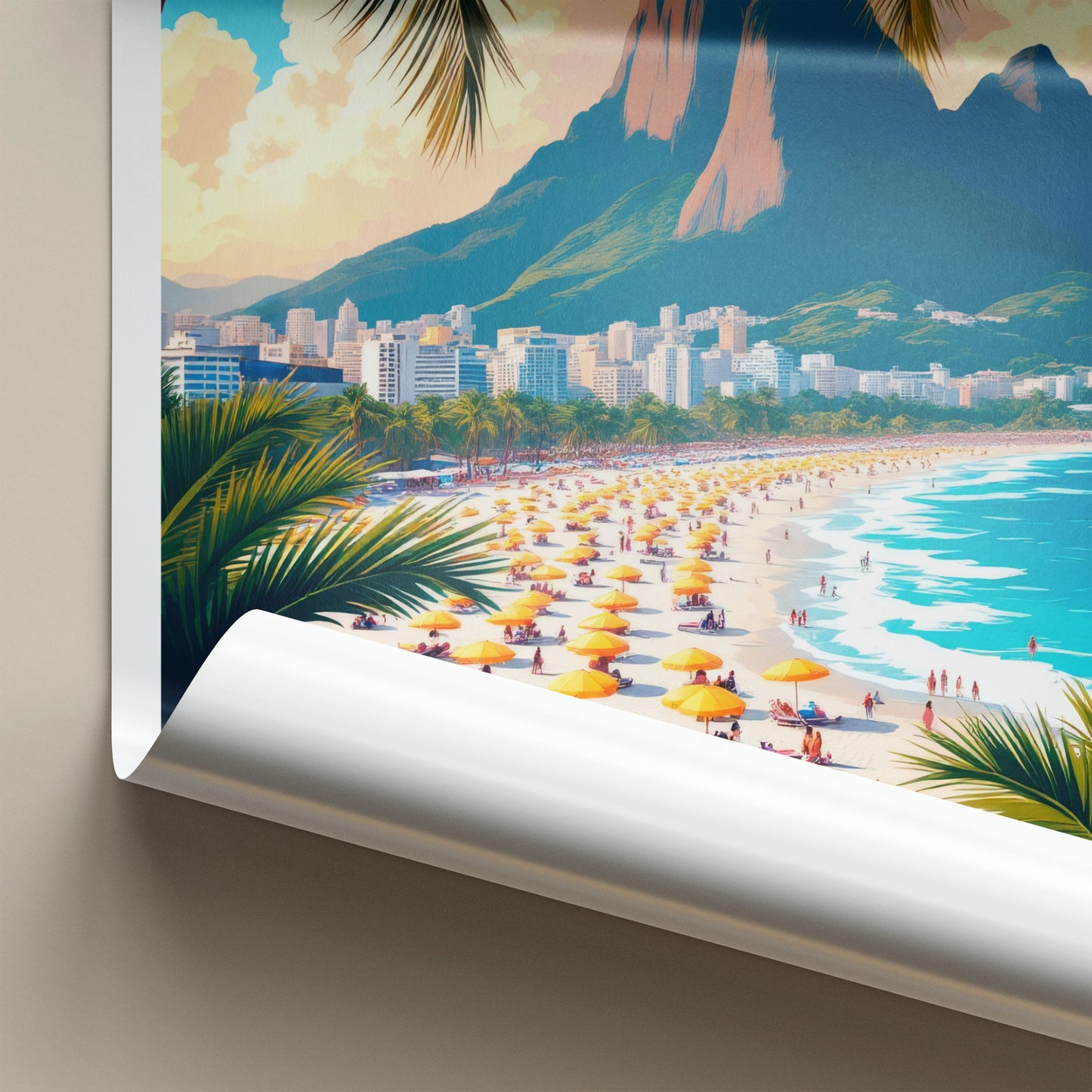 Rio De Janeiro Poster - Brazil Travel Art - Tropical Beach Scene Home Decor