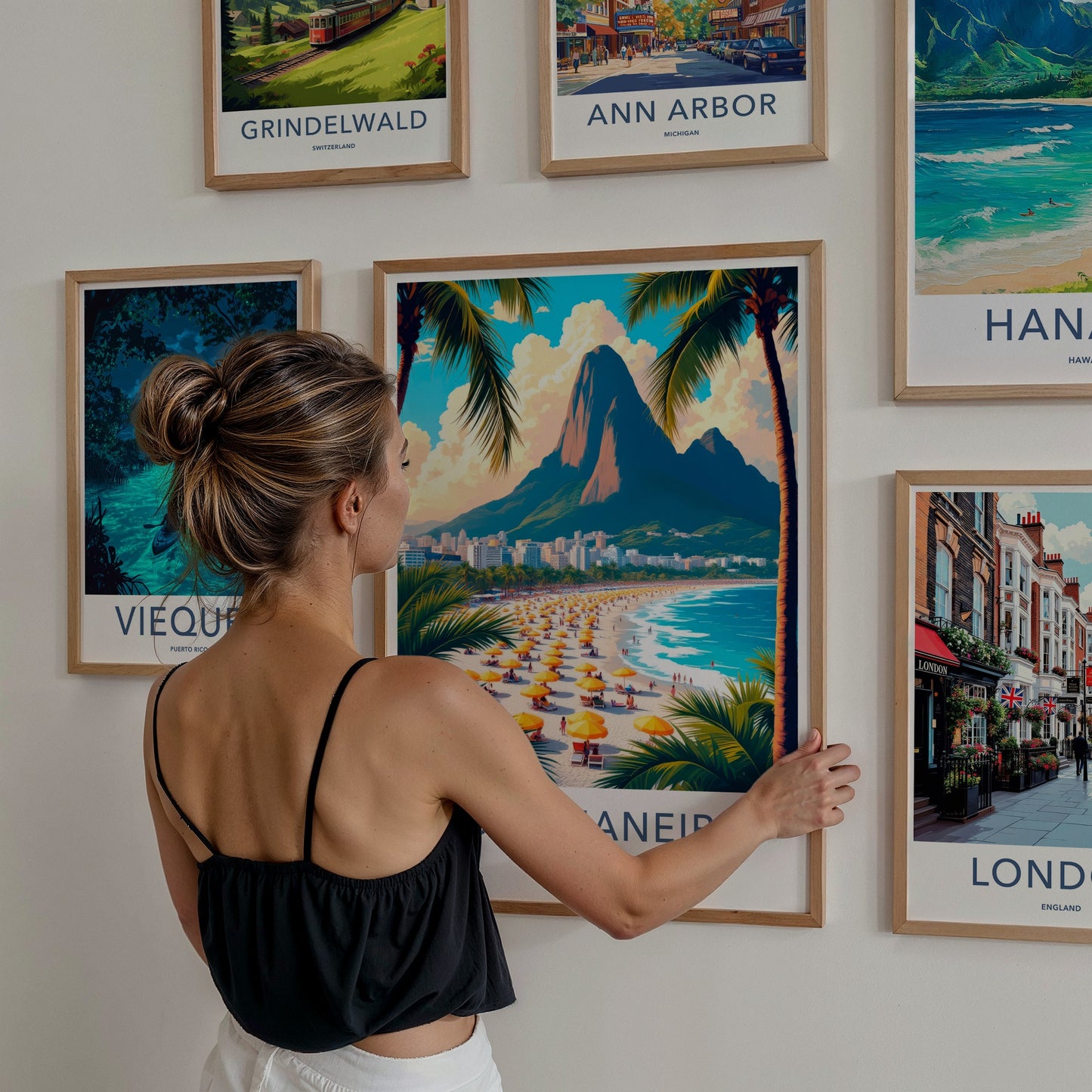 Rio De Janeiro Poster - Brazil Travel Art - Tropical Beach Scene Home Decor