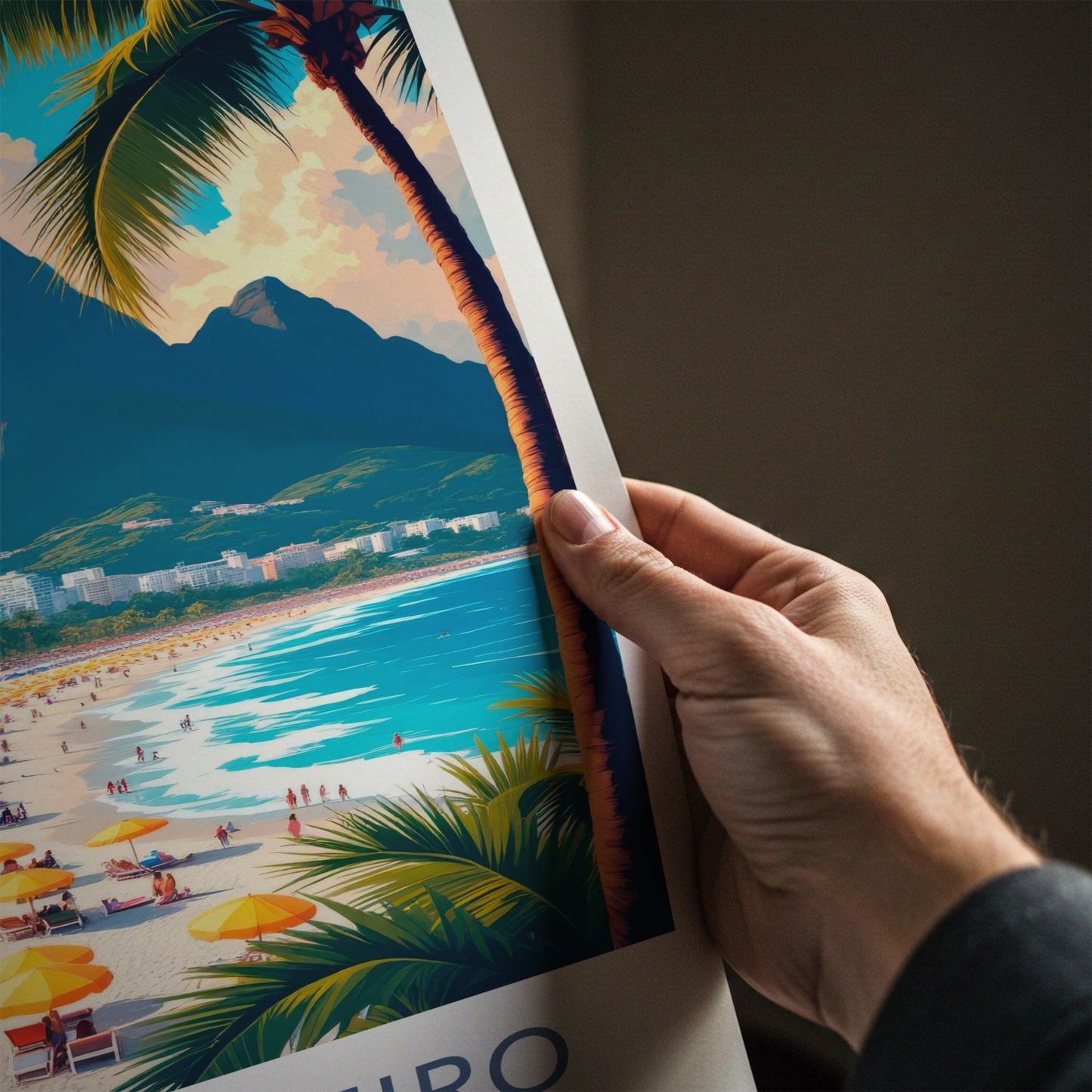Rio De Janeiro Poster - Brazil Travel Art - Tropical Beach Scene Home Decor