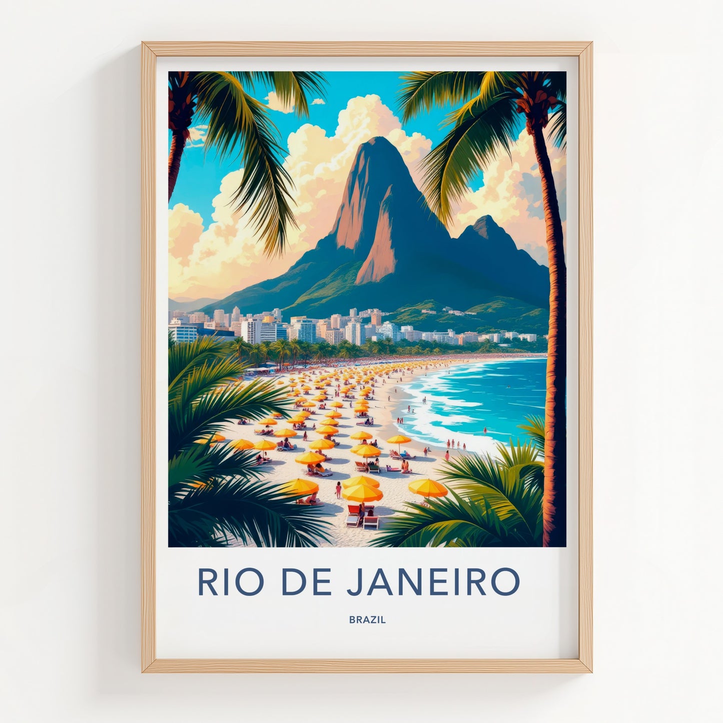 Rio De Janeiro Poster - Brazil Travel Art - Tropical Beach Scene Home Decor