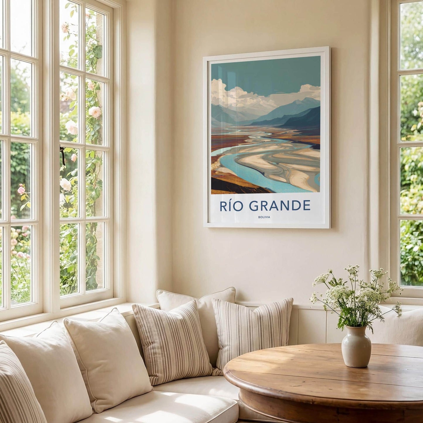 Rio Grande Poster - Bolivia Travel Art - Winding River Valley Home Decor