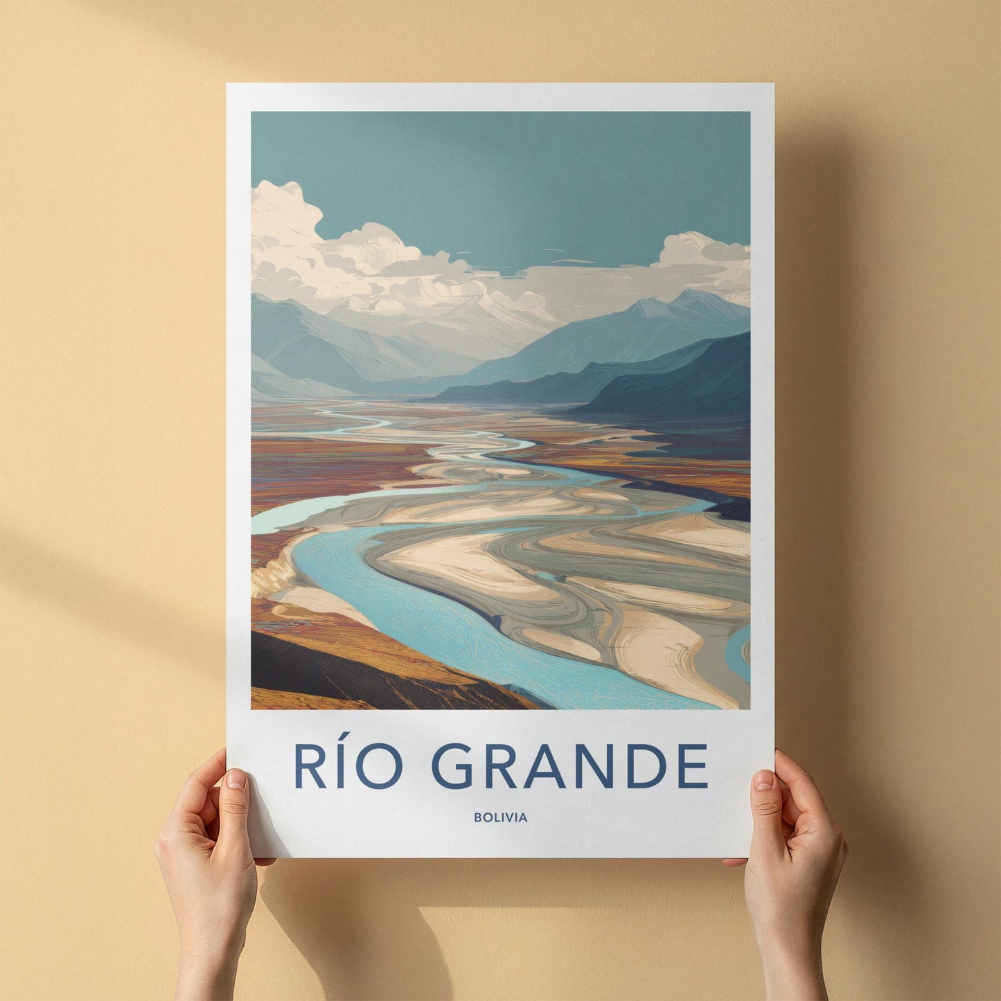 Rio Grande Poster - Bolivia Travel Art - Winding River Valley Home Decor