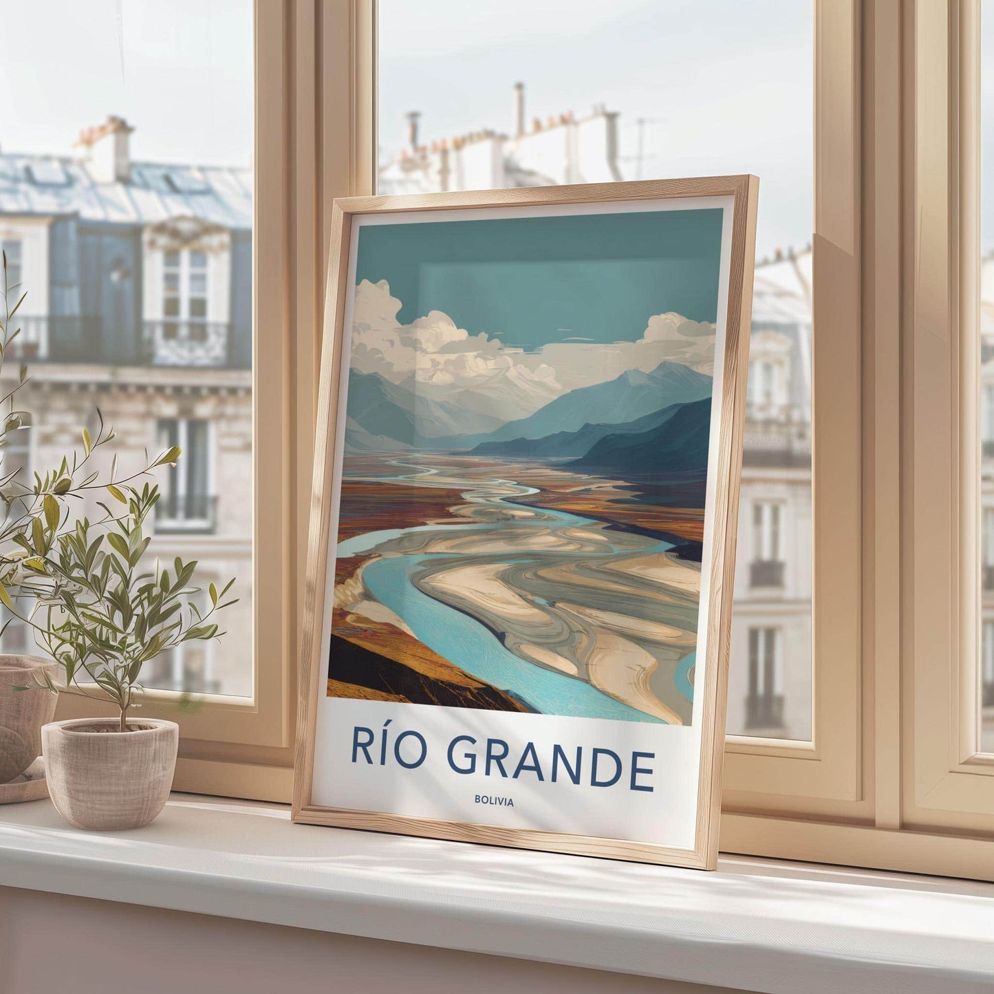 Rio Grande Poster - Bolivia Travel Art - Winding River Valley Home Decor