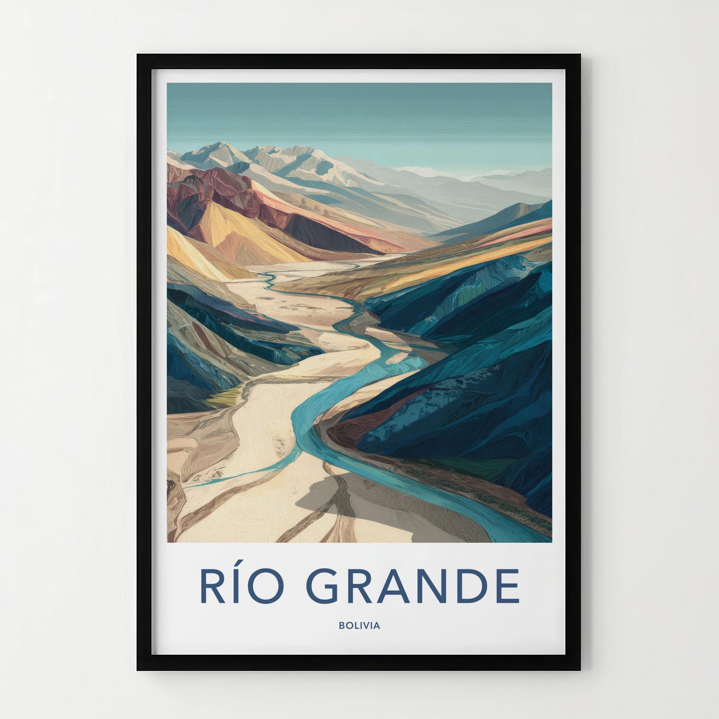 Rio Grande Poster - Bolivia Wall Art - Winding River Valley Home Decor