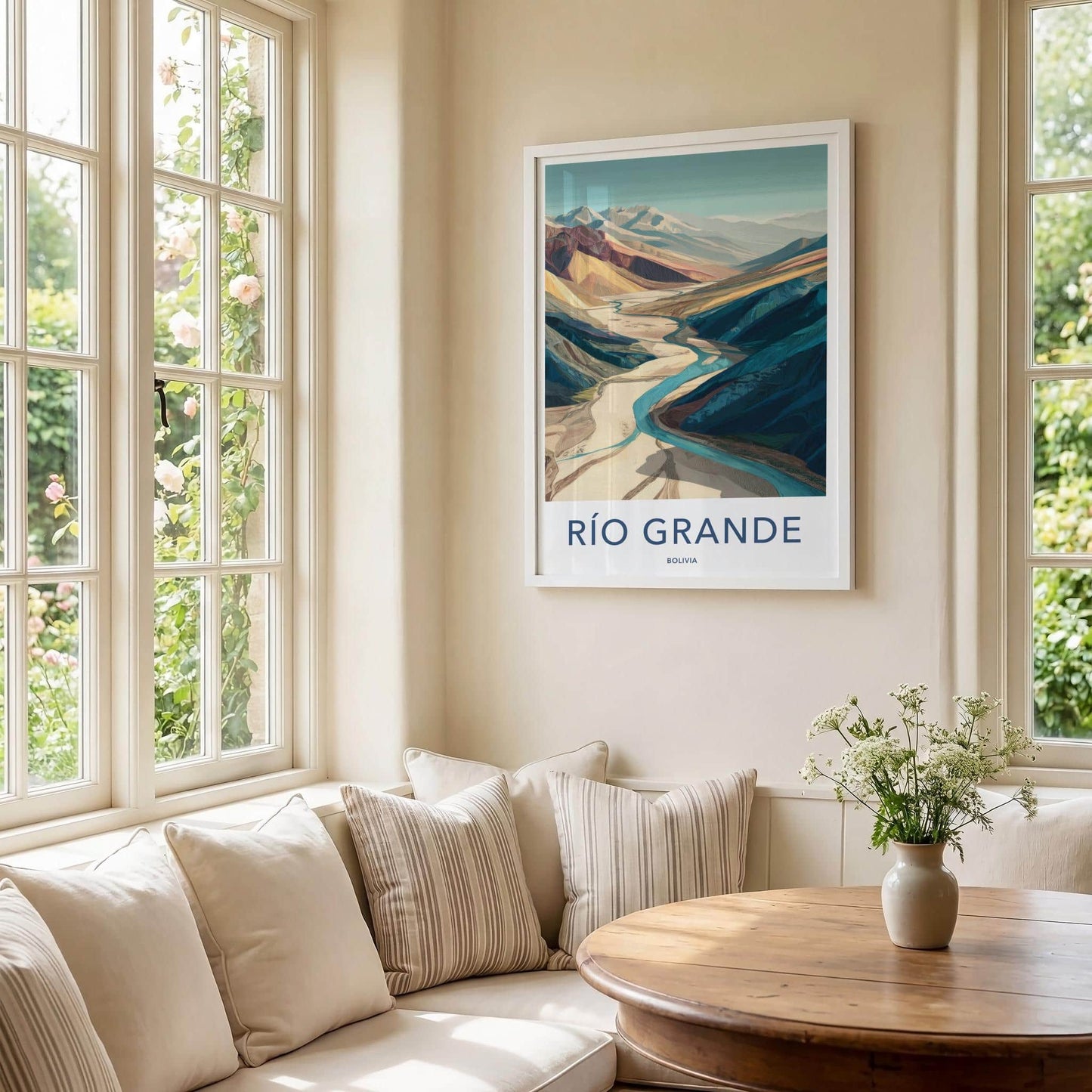 Rio Grande Poster - Bolivia Wall Art - Winding River Valley Home Decor