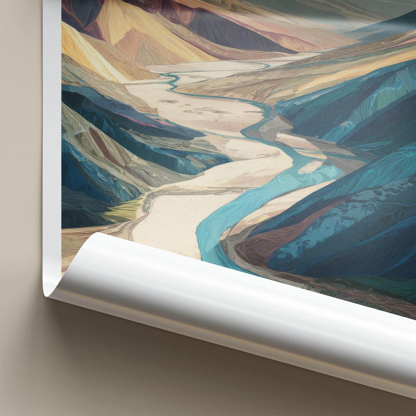 Rio Grande Poster - Bolivia Wall Art - Winding River Valley Home Decor