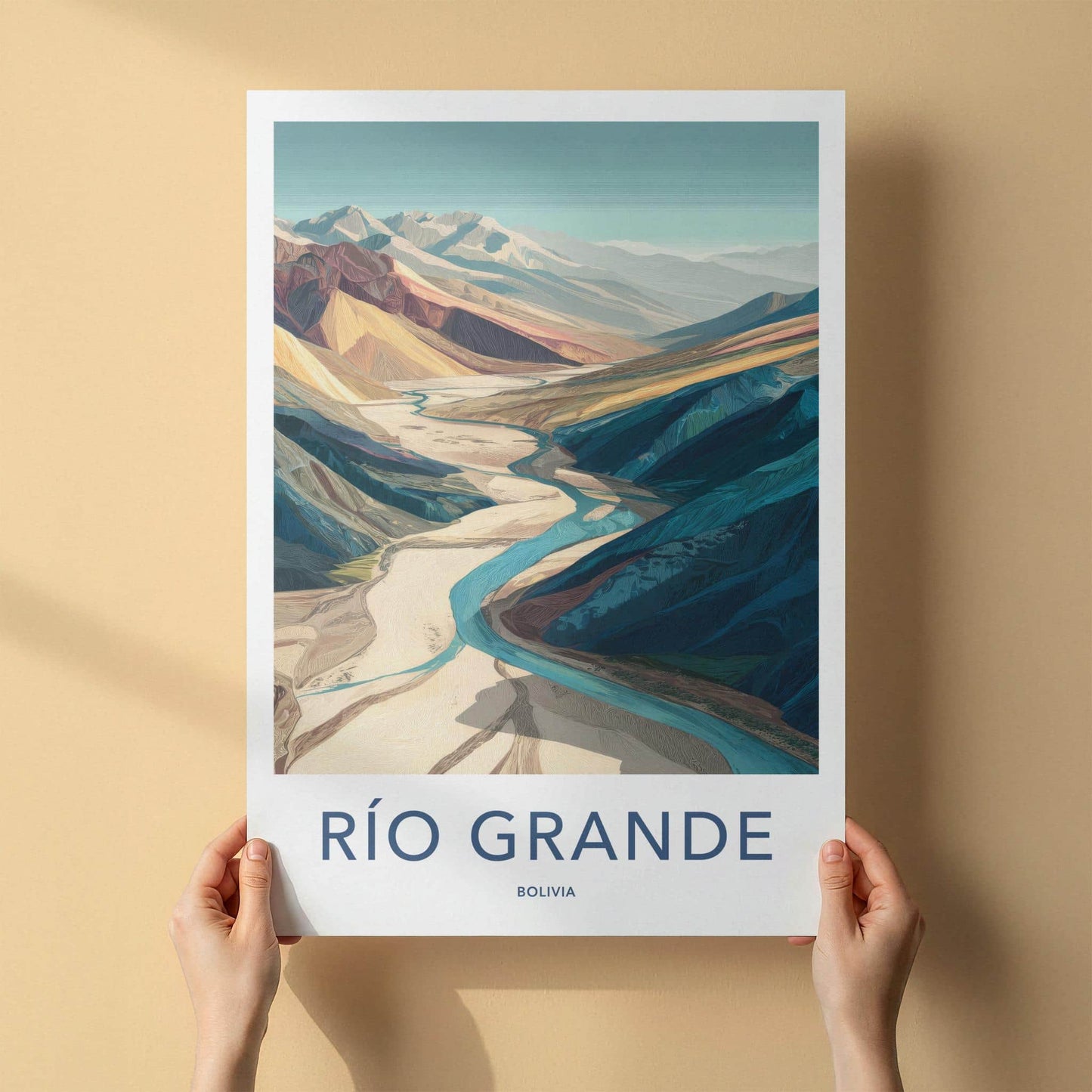 Rio Grande Poster - Bolivia Wall Art - Winding River Valley Home Decor