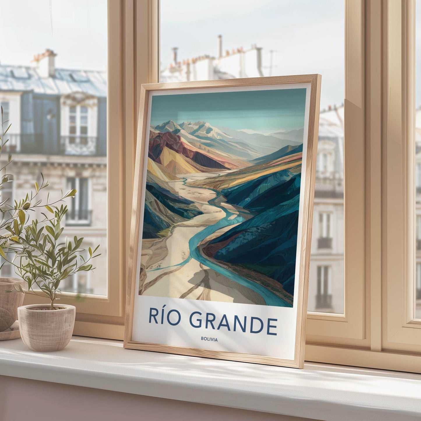Rio Grande Poster - Bolivia Wall Art - Winding River Valley Home Decor