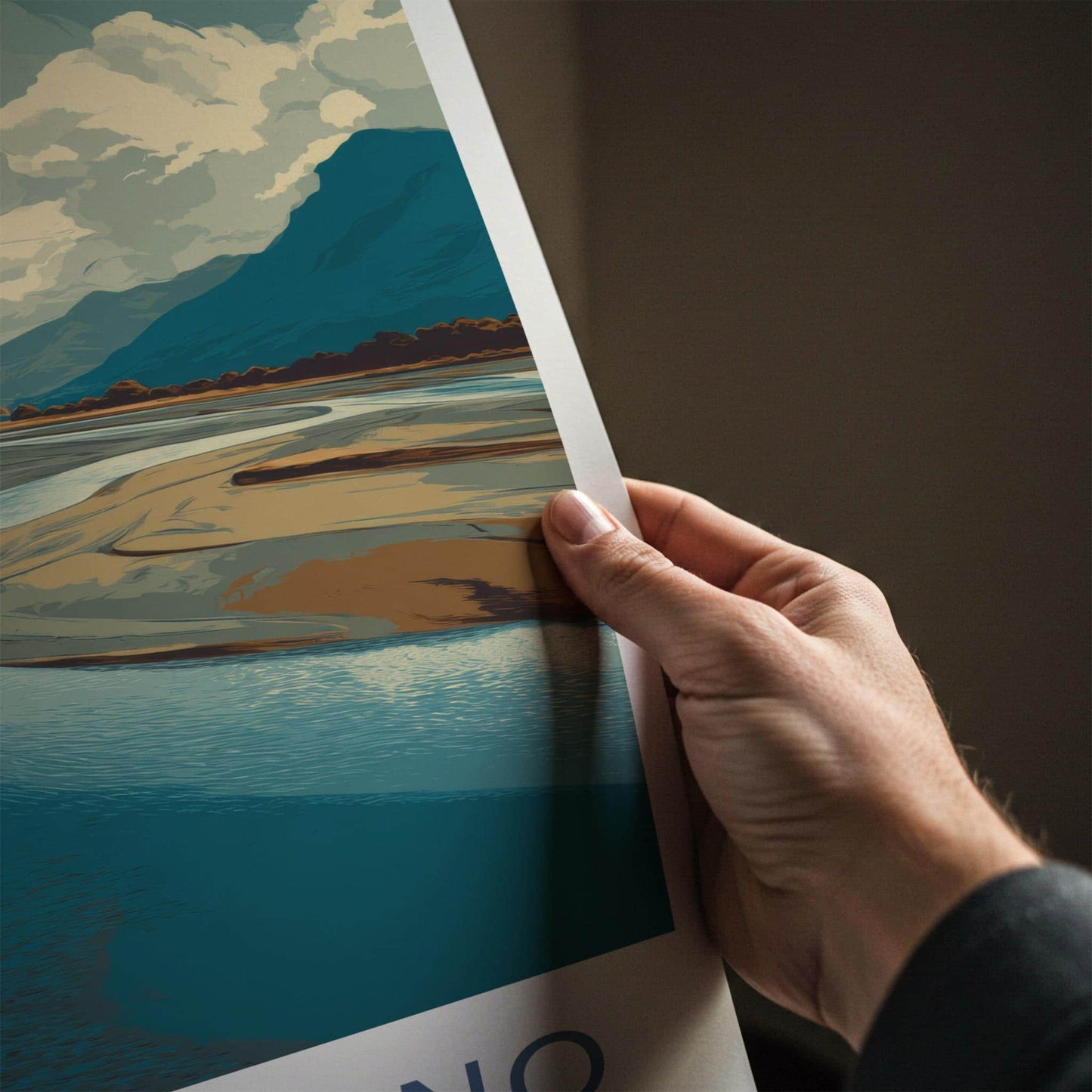 Rio Serrano Poster - Chile Travel Art - Winding River Landscape Wall Decor