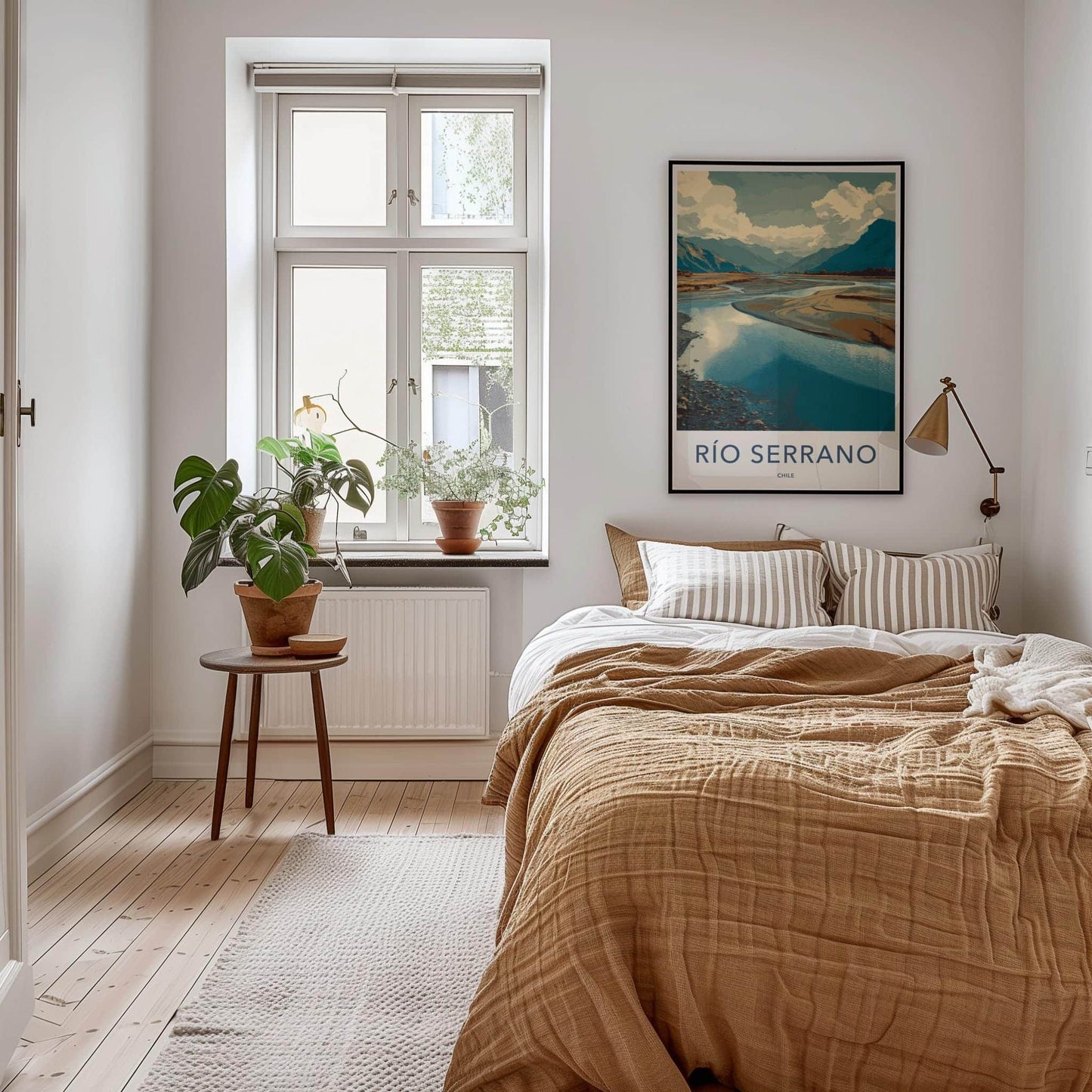 Rio Serrano Poster - Chile Travel Art - Winding River Landscape Wall Decor