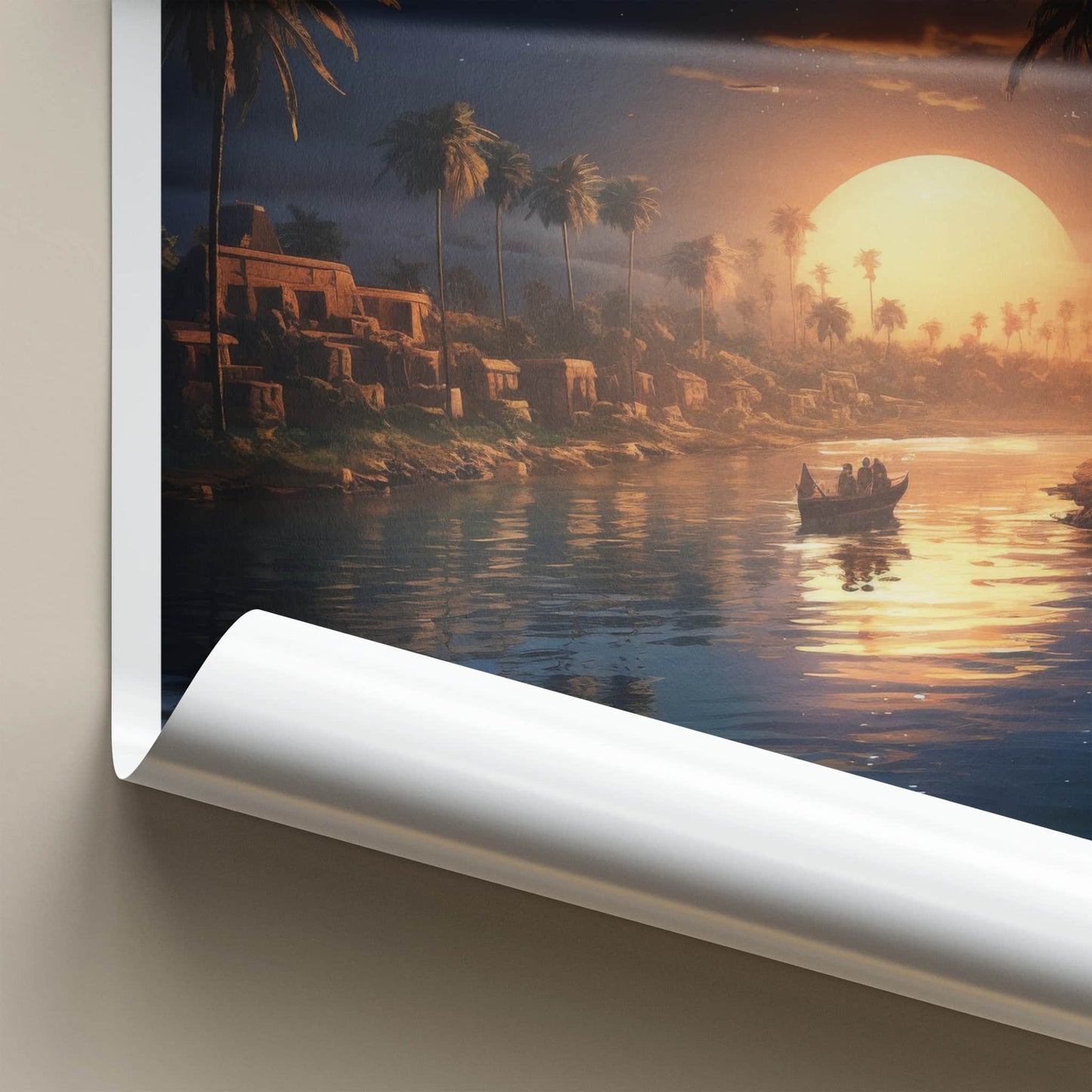River Nile Poster - Africa Travel Art - Ancient River Sunset Home Decor