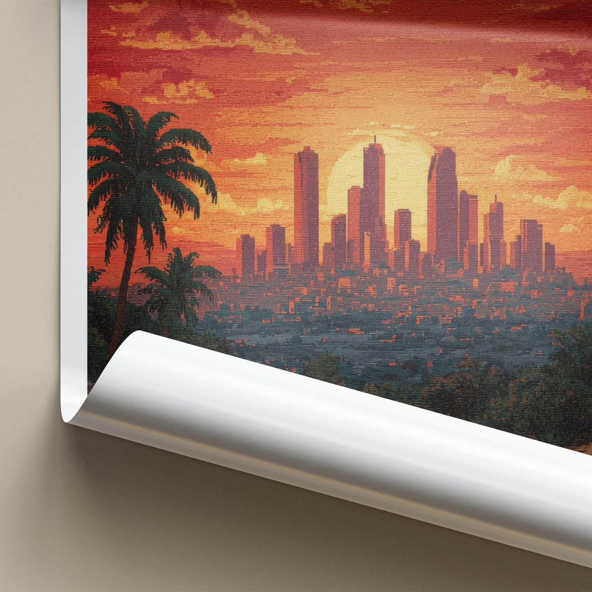 Riyadh Poster - Saudi Arabia Travel Art - City Sunset Palms Home Decor