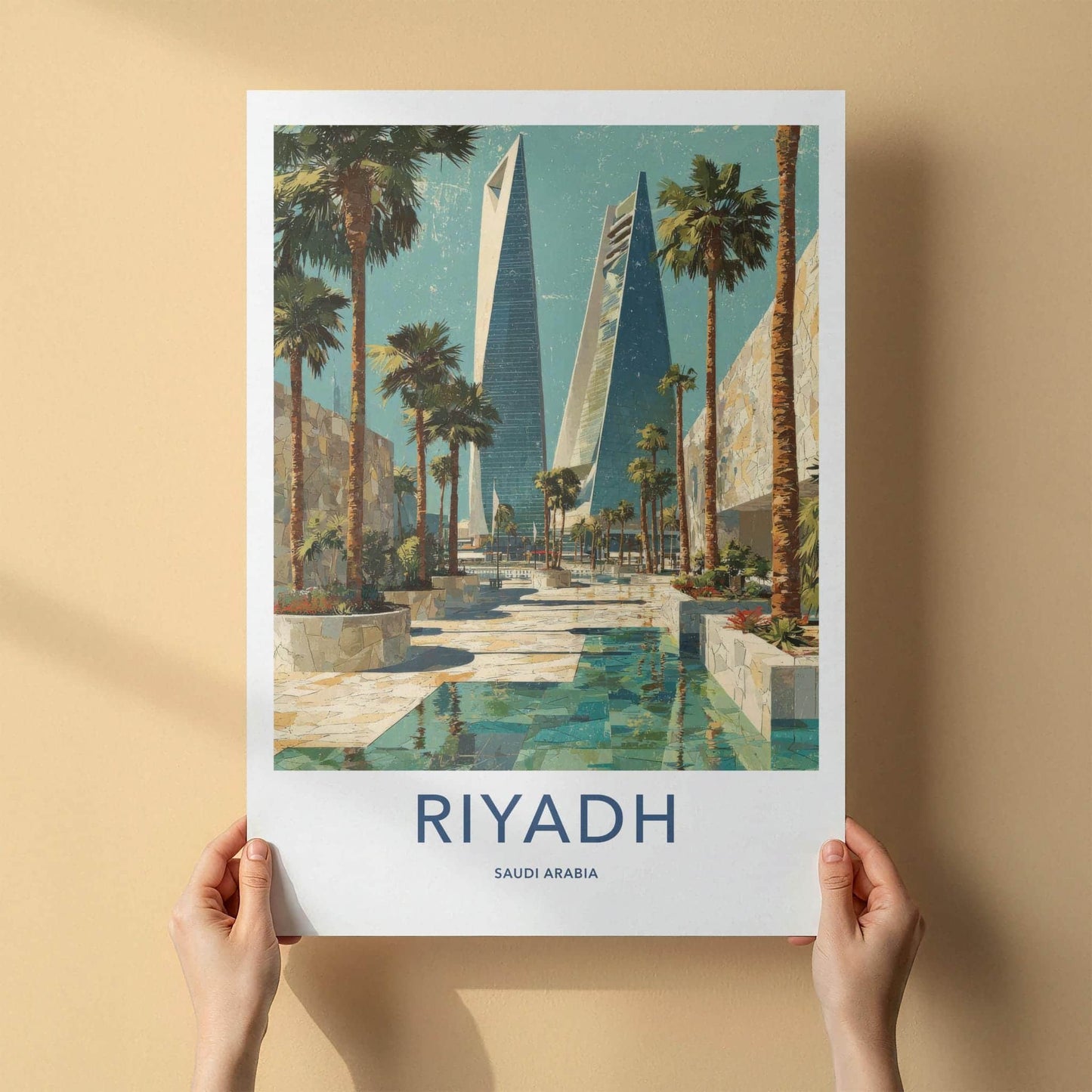 Riyadh Poster - Saudi Arabia Travel Art - Modern City Oasis Wall Decor