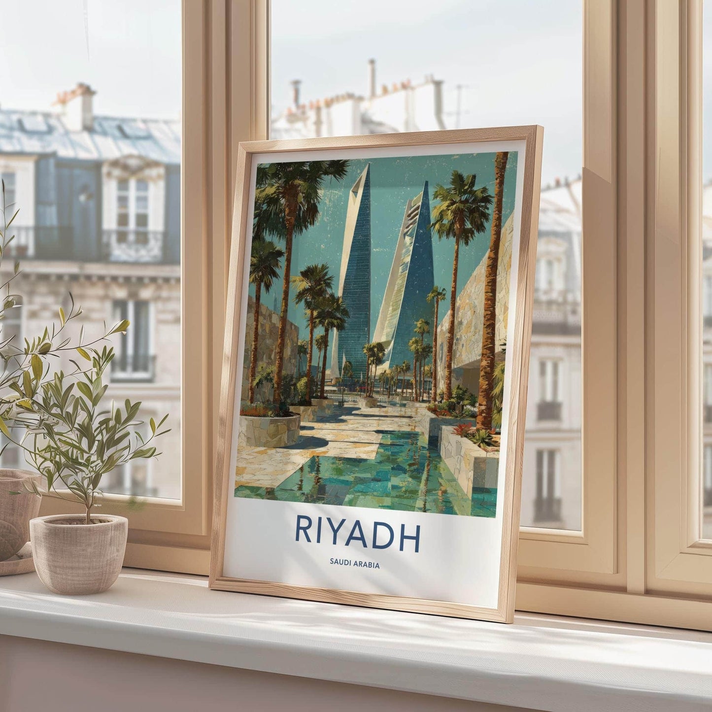 Riyadh Poster - Saudi Arabia Travel Art - Modern City Oasis Wall Decor