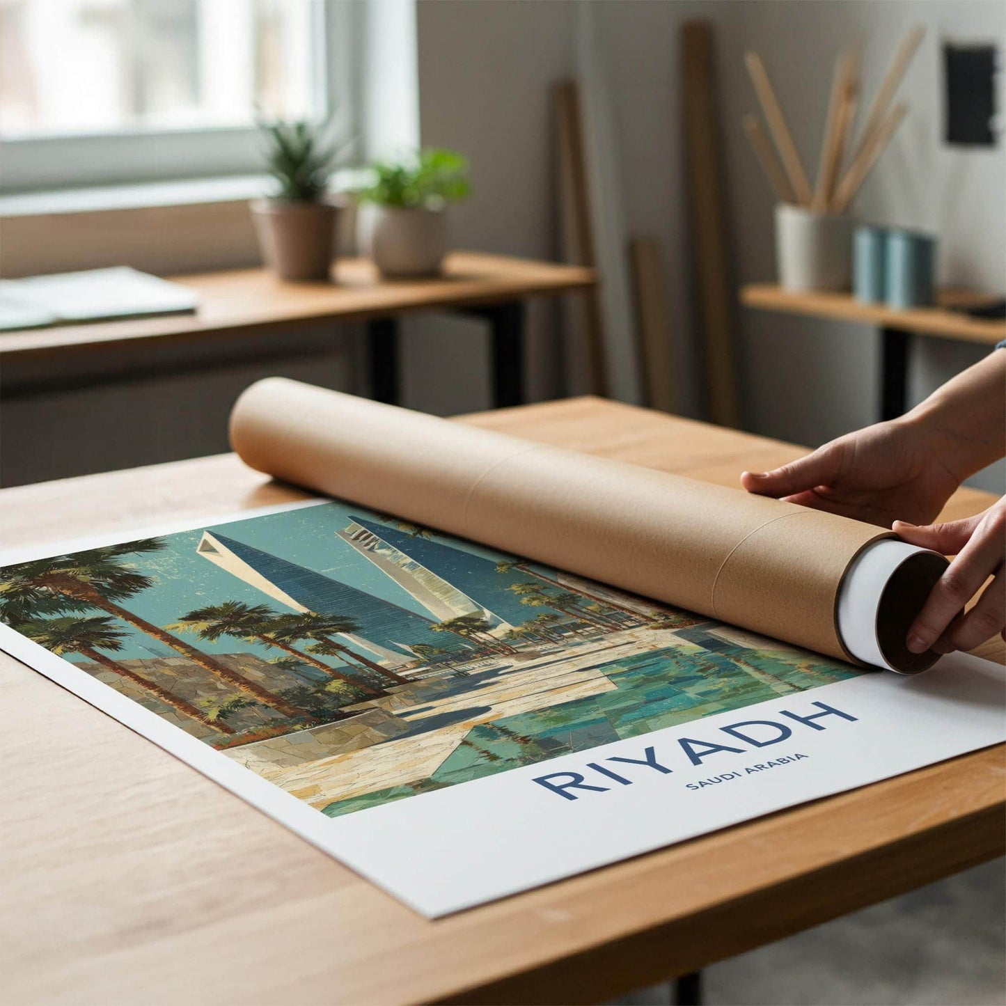 Riyadh Poster - Saudi Arabia Travel Art - Modern City Oasis Wall Decor