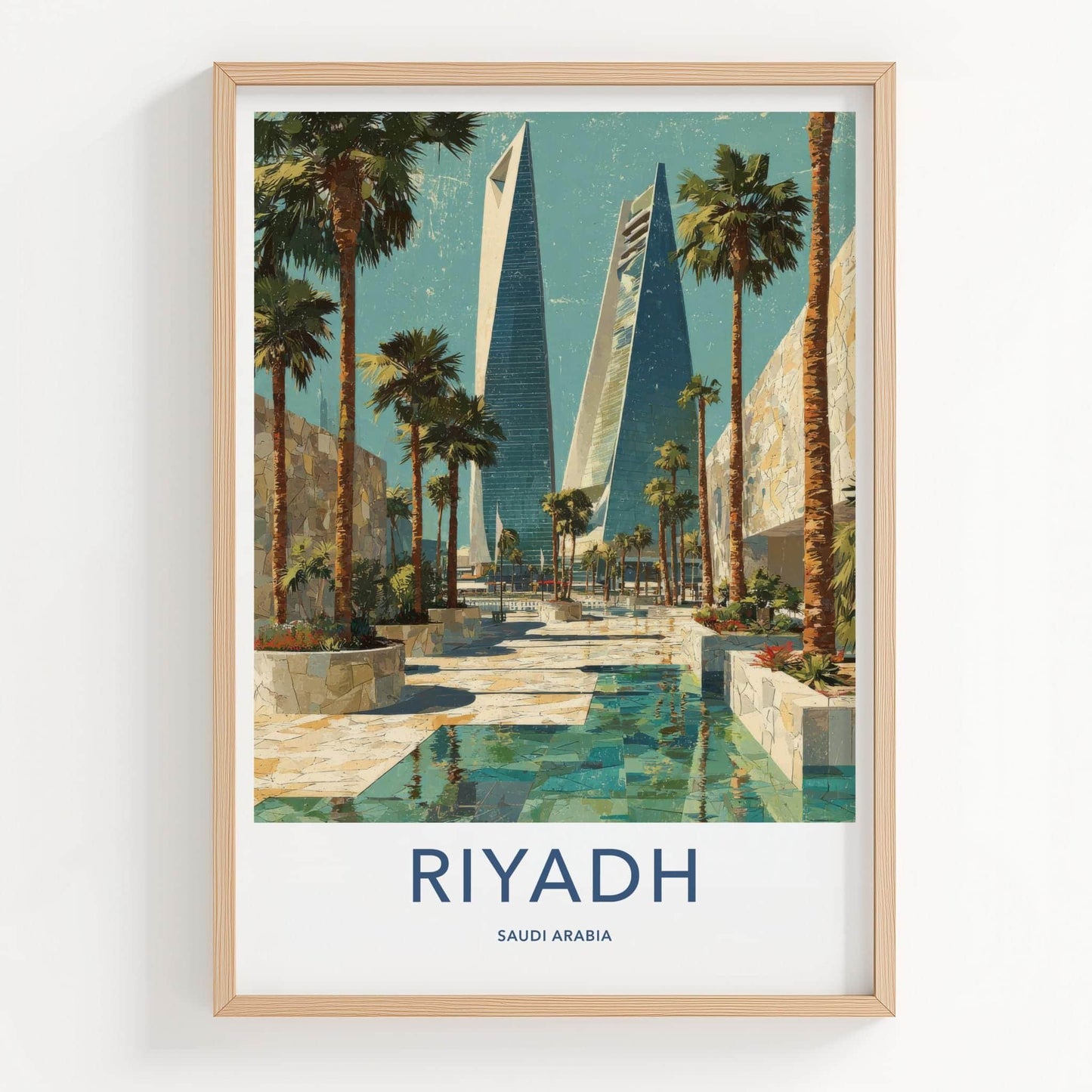 Riyadh Poster - Saudi Arabia Travel Art - Modern City Oasis Wall Decor