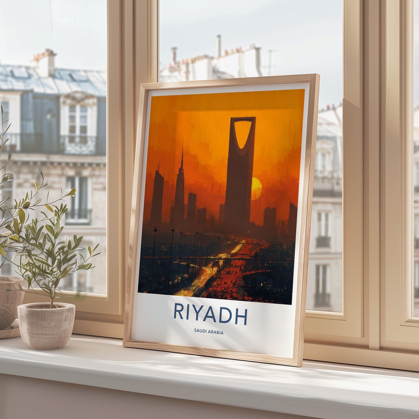 Riyadh Poster - Saudi Arabia Travel Art - Vibrant City Glow Home Decor