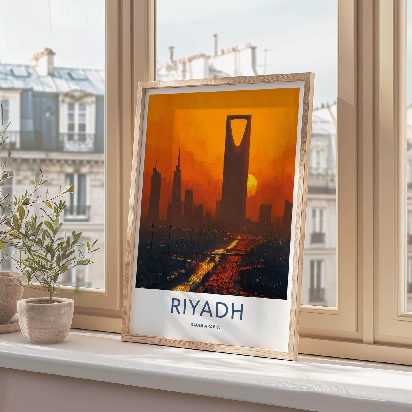 Riyadh Poster - Saudi Arabia Travel Art - Vibrant City Glow Home Decor