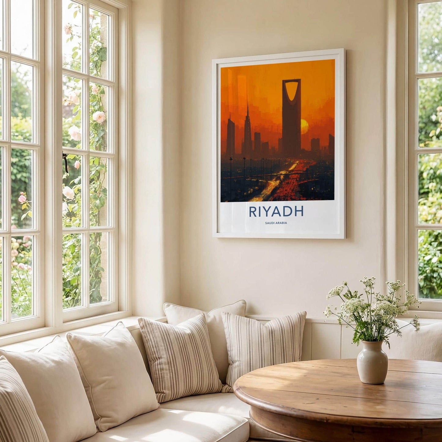 Riyadh Poster - Saudi Arabia Travel Art - Vibrant City Glow Home Decor