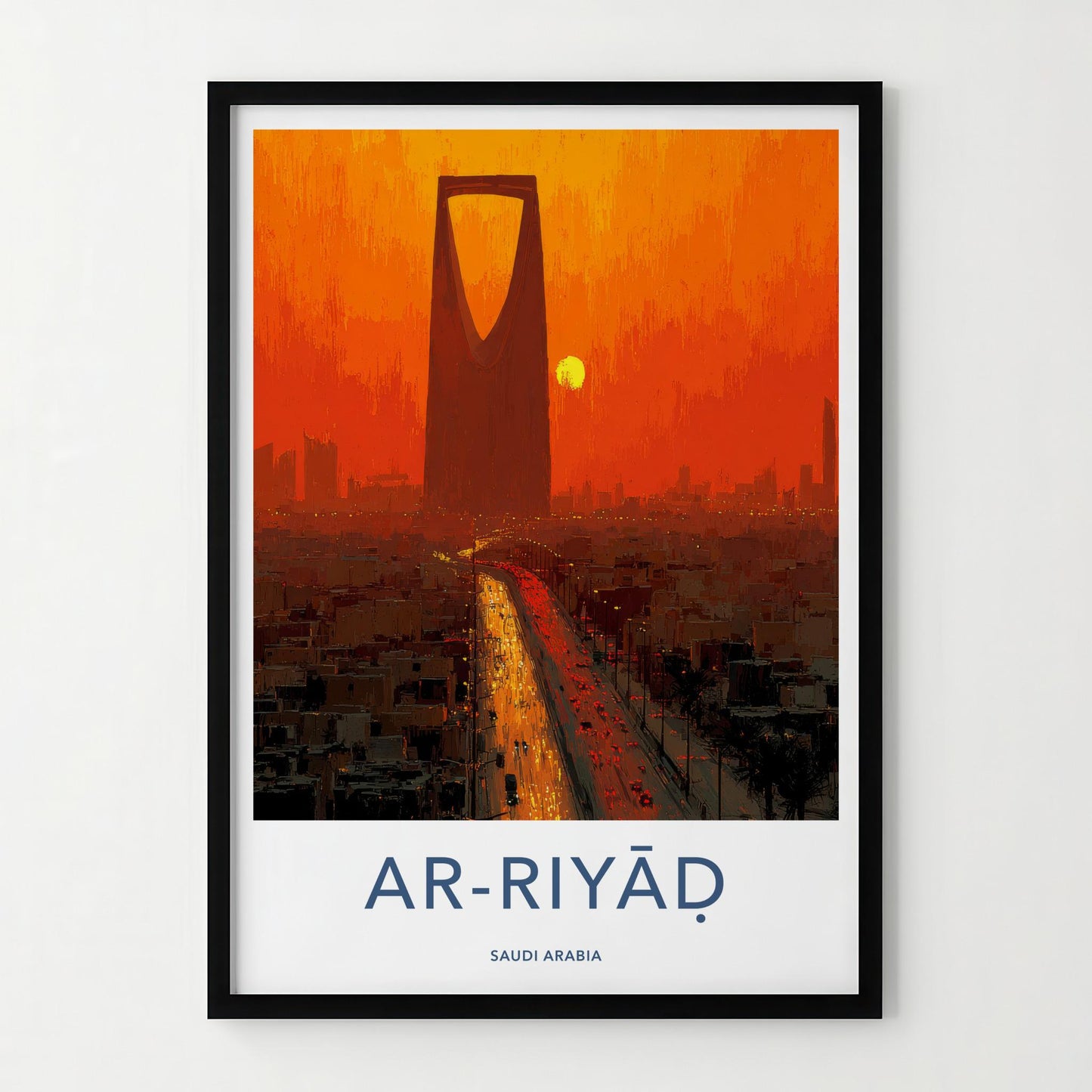 Riyadh Poster - Saudi Arabia Travel Print - Vibrant Skyline Travel Decor