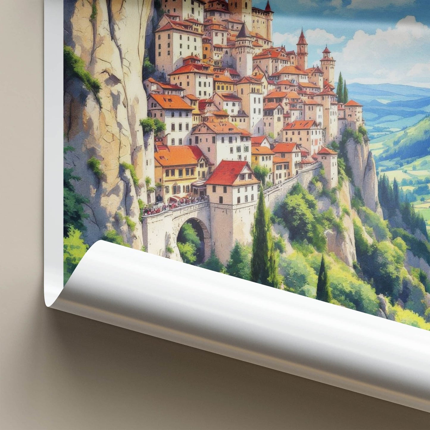 Rocamadour Poster - France Travel Art - Cliffside Village View Home Decor