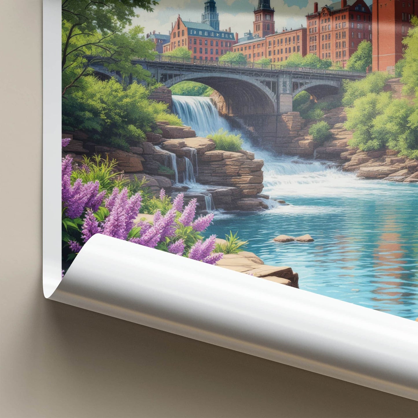 Rochester Poster - New York Travel Art - Historic River Falls Home Decor