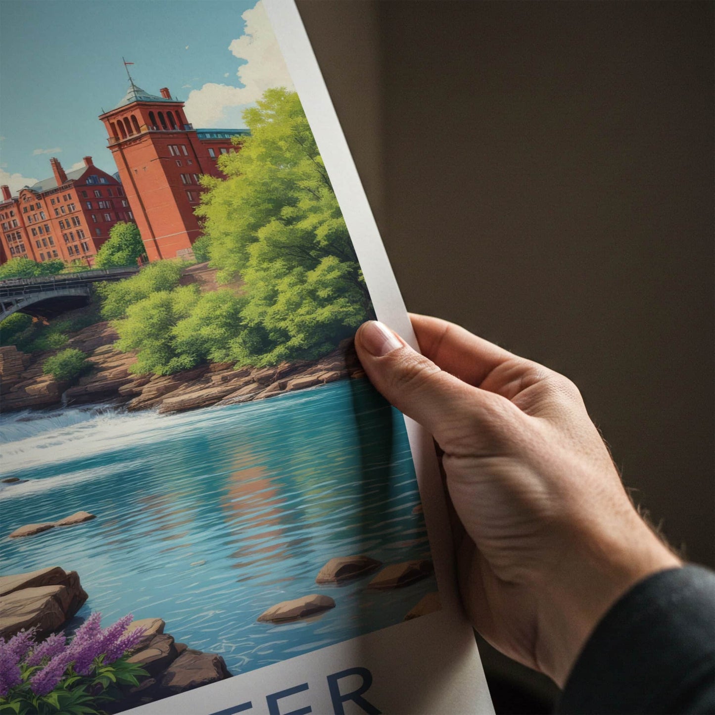Rochester Poster - New York Travel Art - Historic River Falls Home Decor