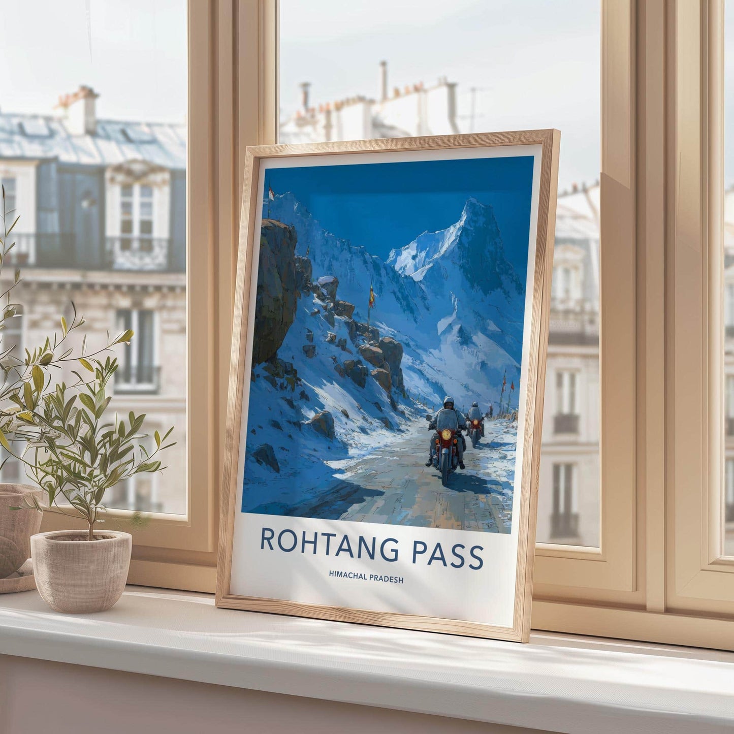 Rohtang Pass Poster - India Art Print - Himachal Pradesh Bikers Wall Decor