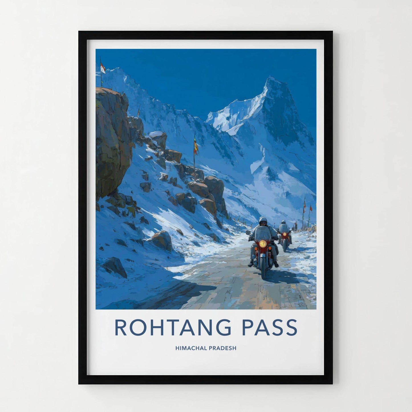 Rohtang Pass Poster - India Art Print - Himachal Pradesh Bikers Wall Decor