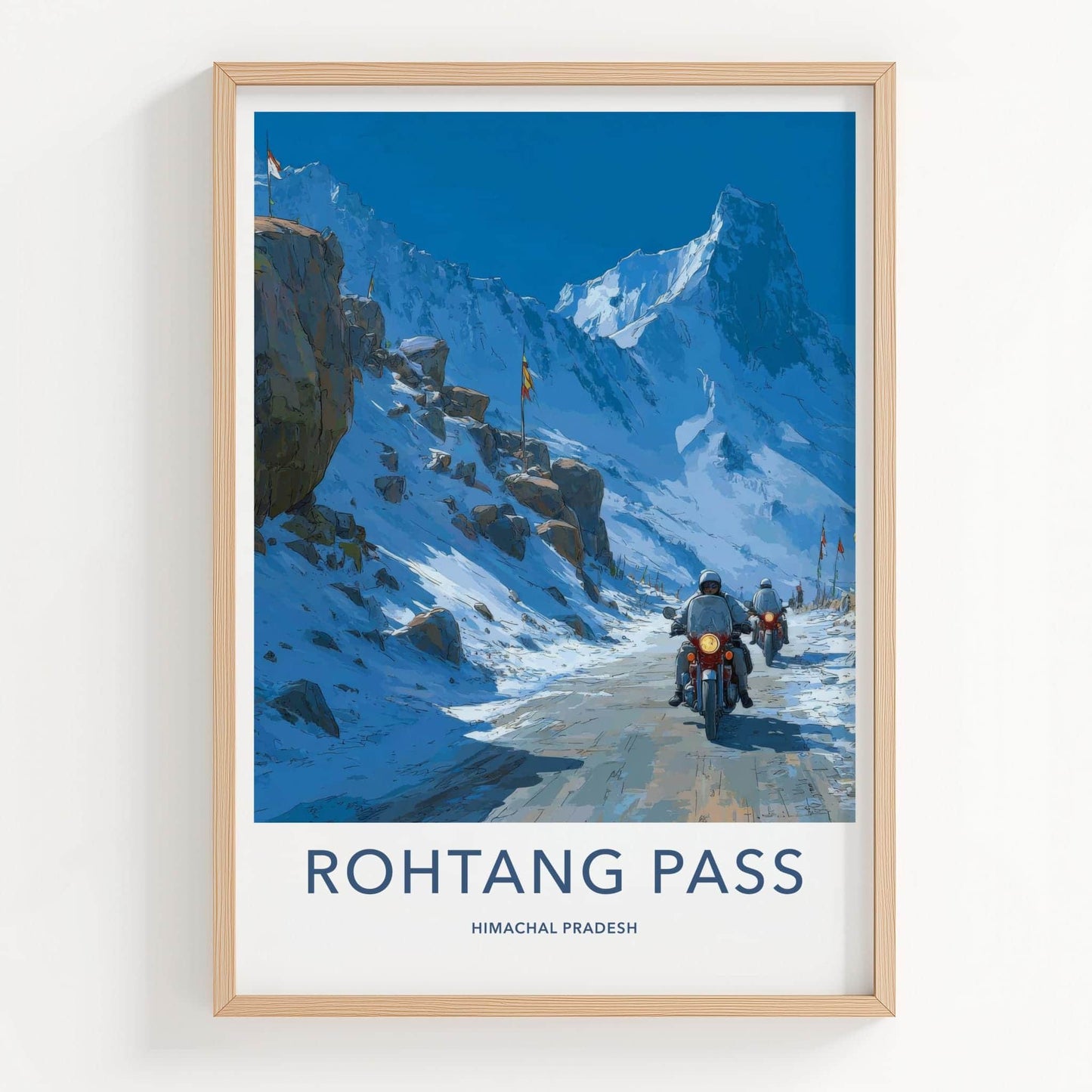 Rohtang Pass Poster - India Art Print - Himachal Pradesh Bikers Wall Decor