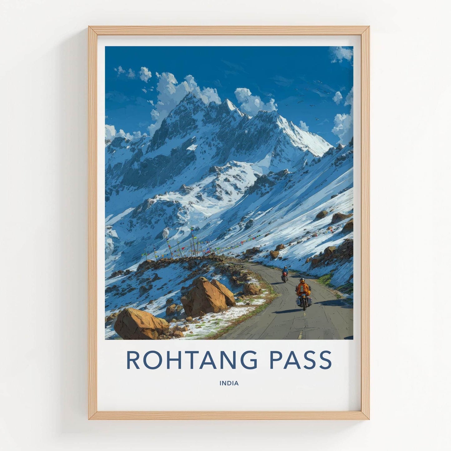 Rohtang Pass Poster - India Art Print - Himachal Pradesh Road Wall Decor