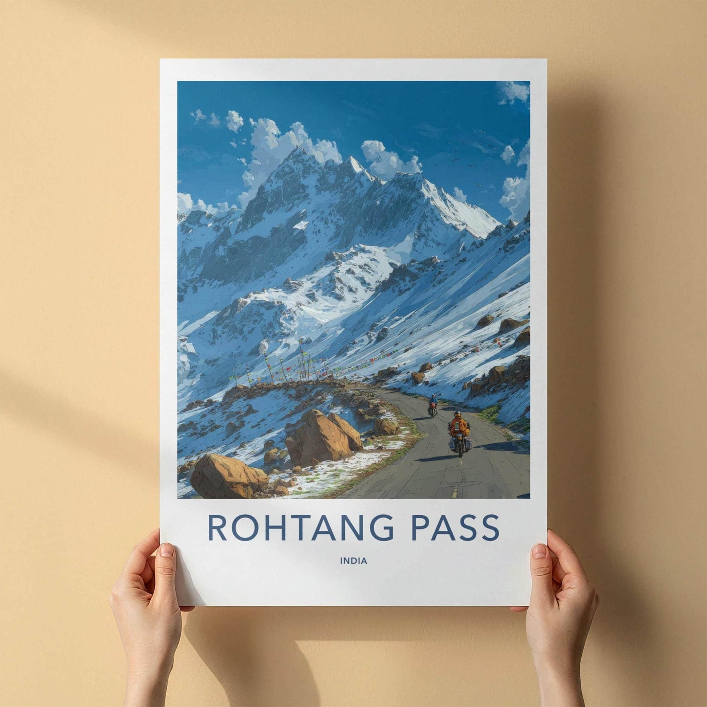 Rohtang Pass Poster - India Art Print - Himachal Pradesh Road Wall Decor
