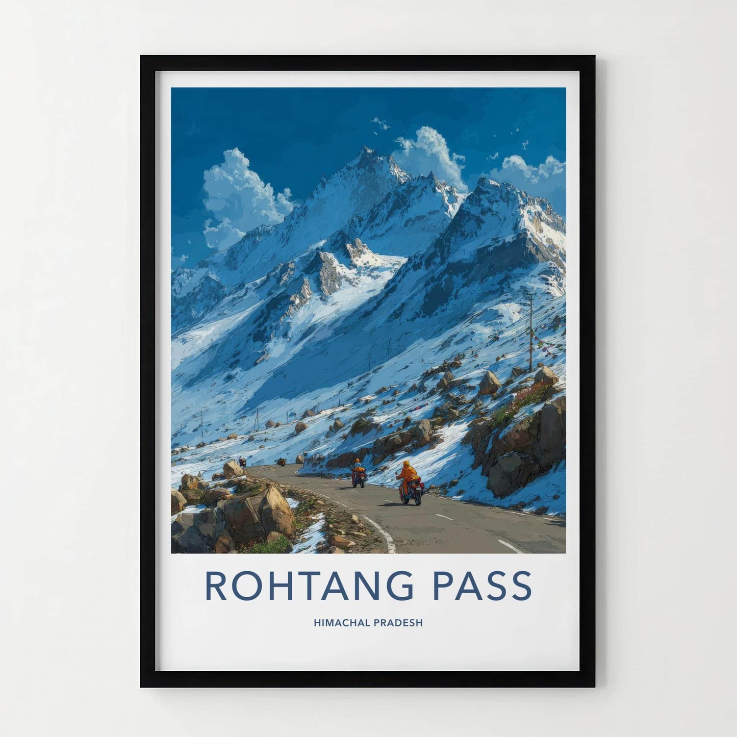 Rohtang Pass Poster - India Art Print - Himachal Pradesh Snow Peak Road Gift