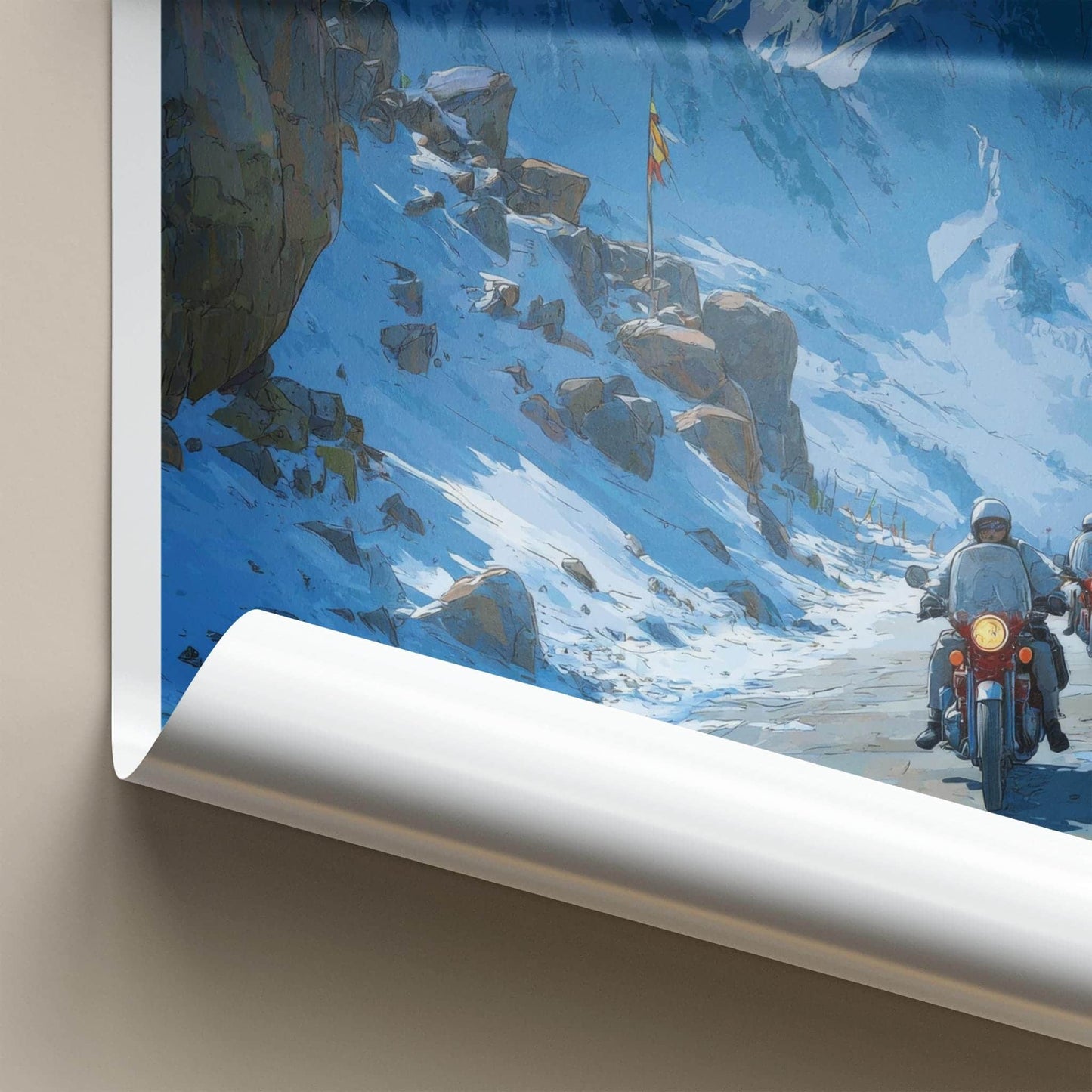 Rohtang Pass Poster - India Fine Art - Himachal Pradesh Motorcycles Road Wall Decor