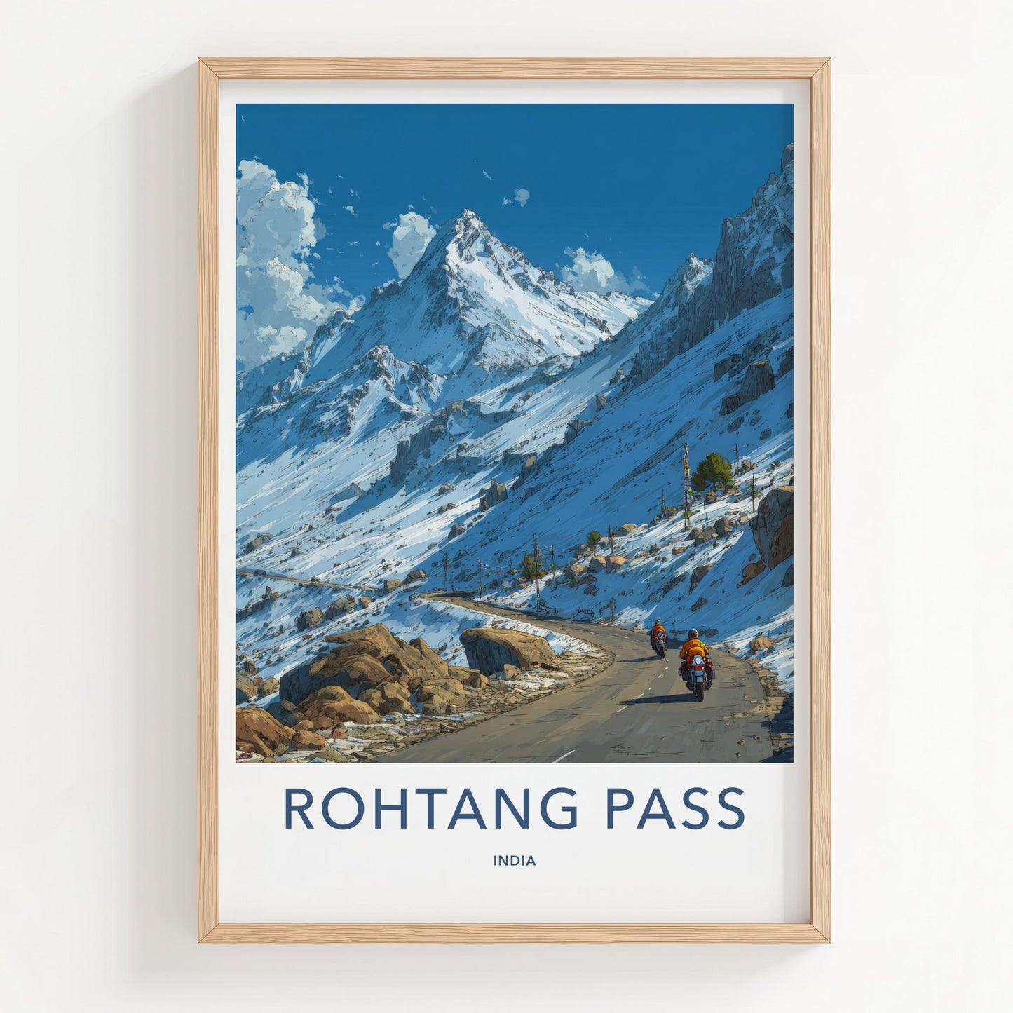 Rohtang Pass Poster - India Fine Art - Himachal Pradesh Snow Covered Road Gift