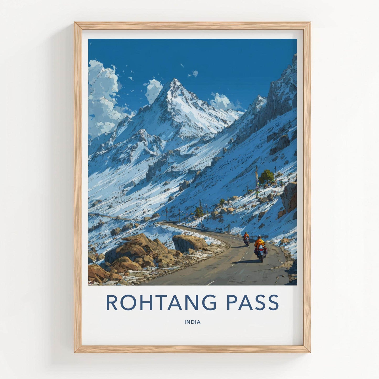 Rohtang Pass Poster - India Fine Art - Himachal Pradesh Snow Covered Road Gift