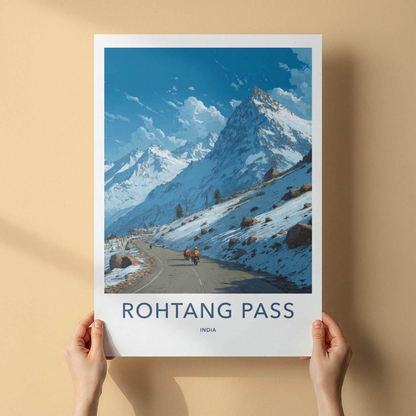 Rohtang Pass Poster - India Travel Art - Himachal Pradesh Road Home Decor