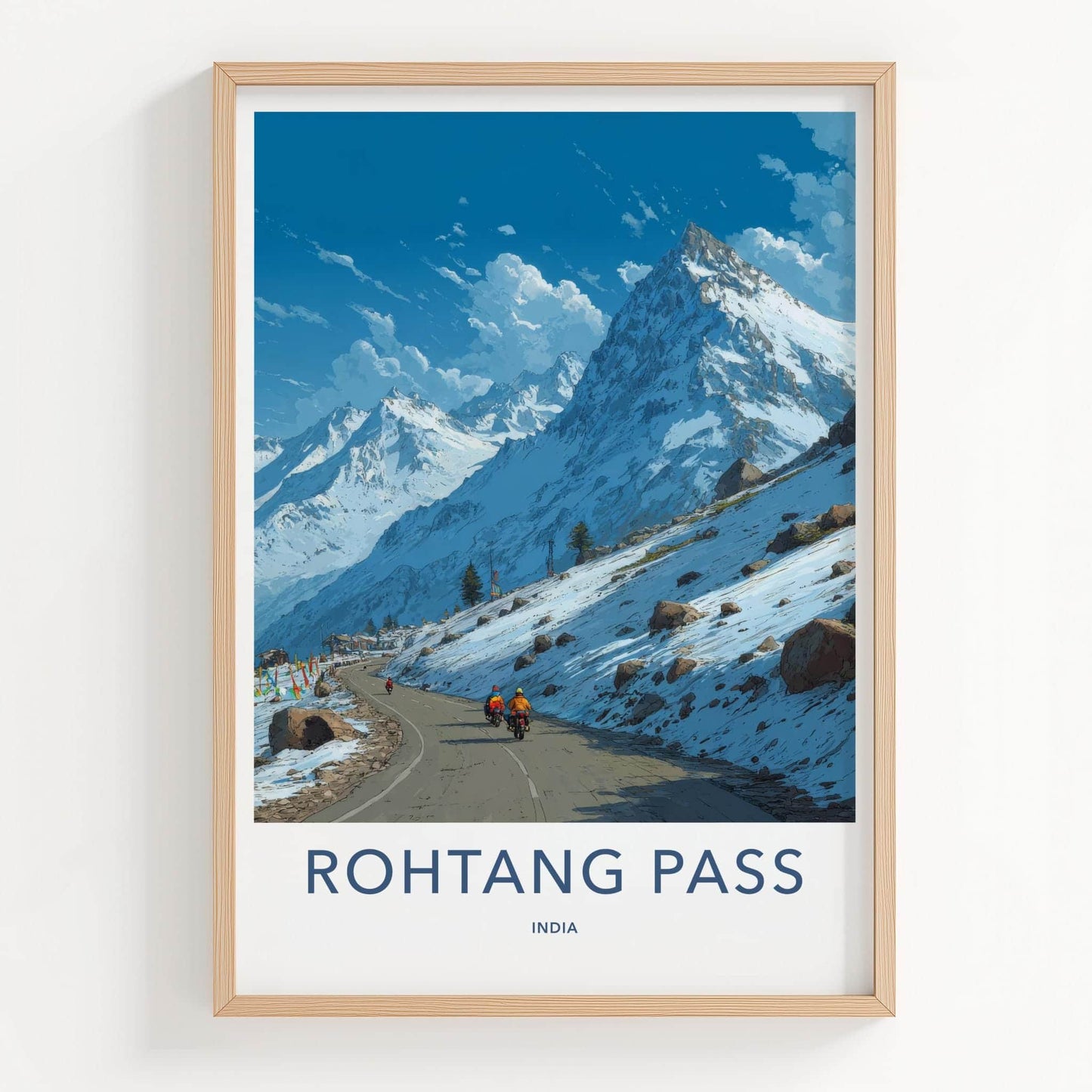 Rohtang Pass Poster - India Travel Art - Himachal Pradesh Road Home Decor