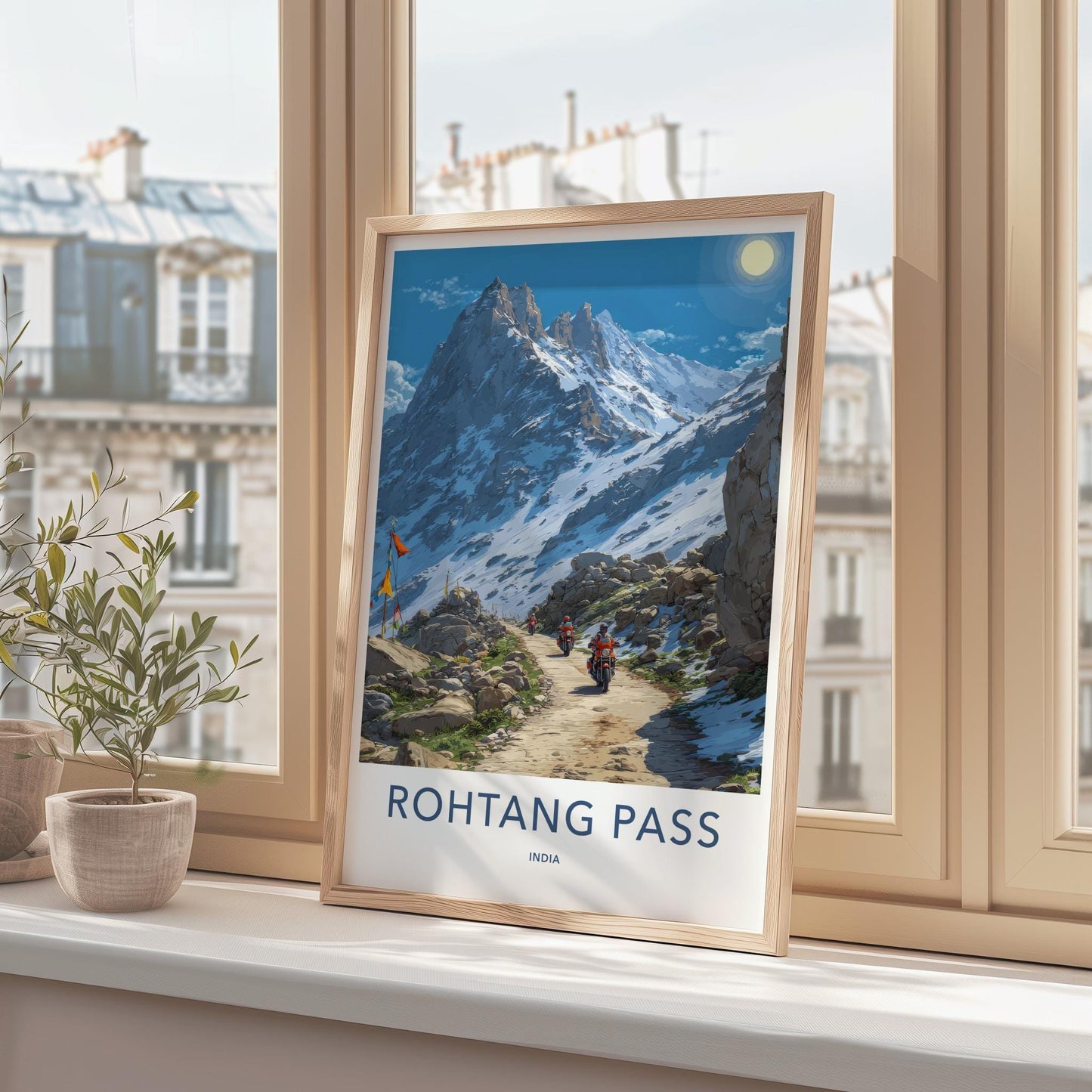Rohtang Pass Poster - India Travel Art - Himachal Pradesh Snowy Road Trip Home Decor